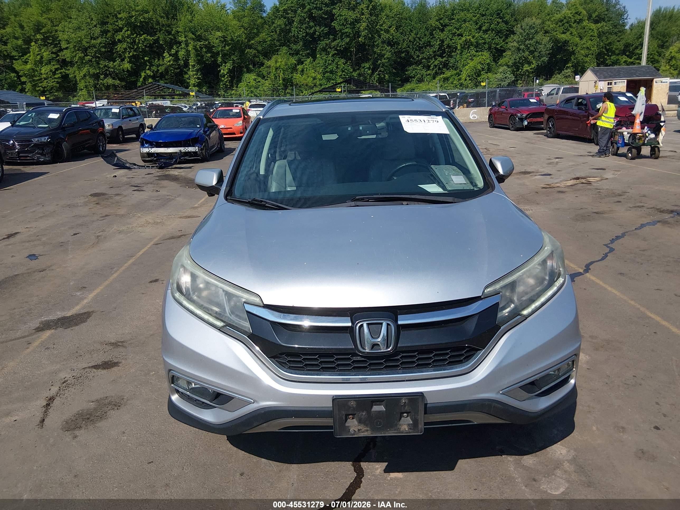 2015 Honda Cr-v Ex-l Silver vin: 2HKRM4H75FH658896