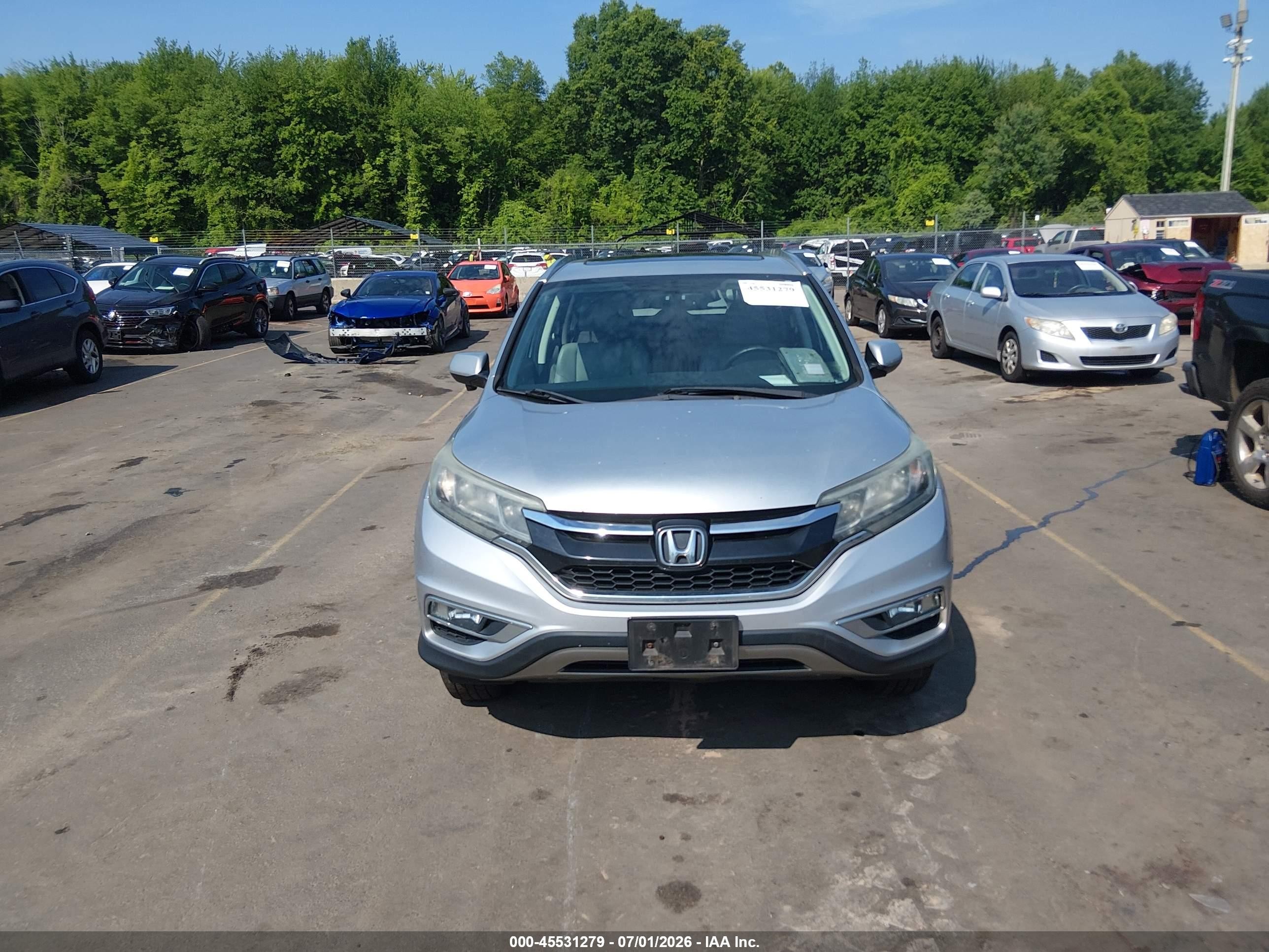 2015 Honda Cr-v Ex-l Silver vin: 2HKRM4H75FH658896