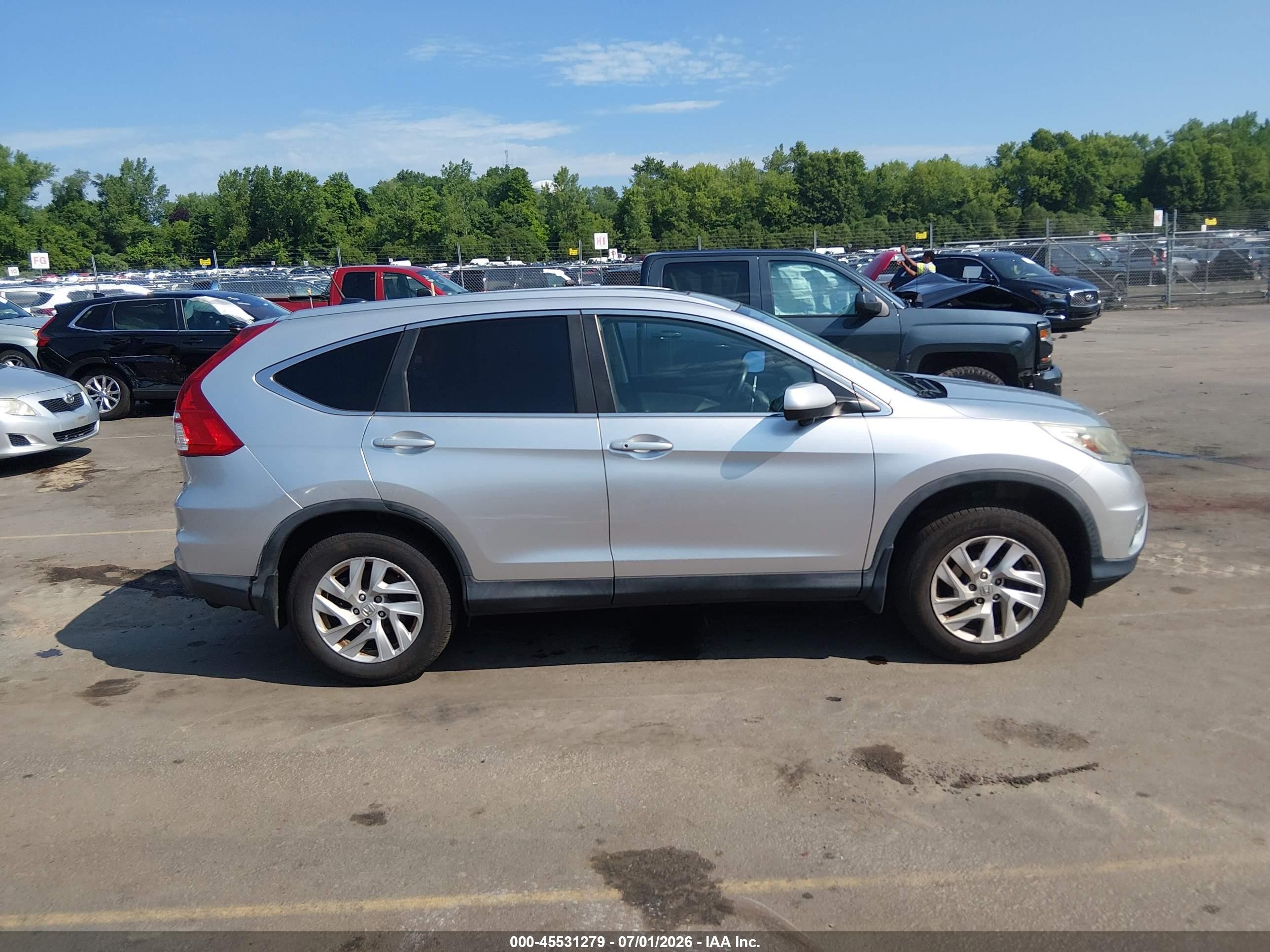 2015 Honda Cr-v Ex-l Silver vin: 2HKRM4H75FH658896