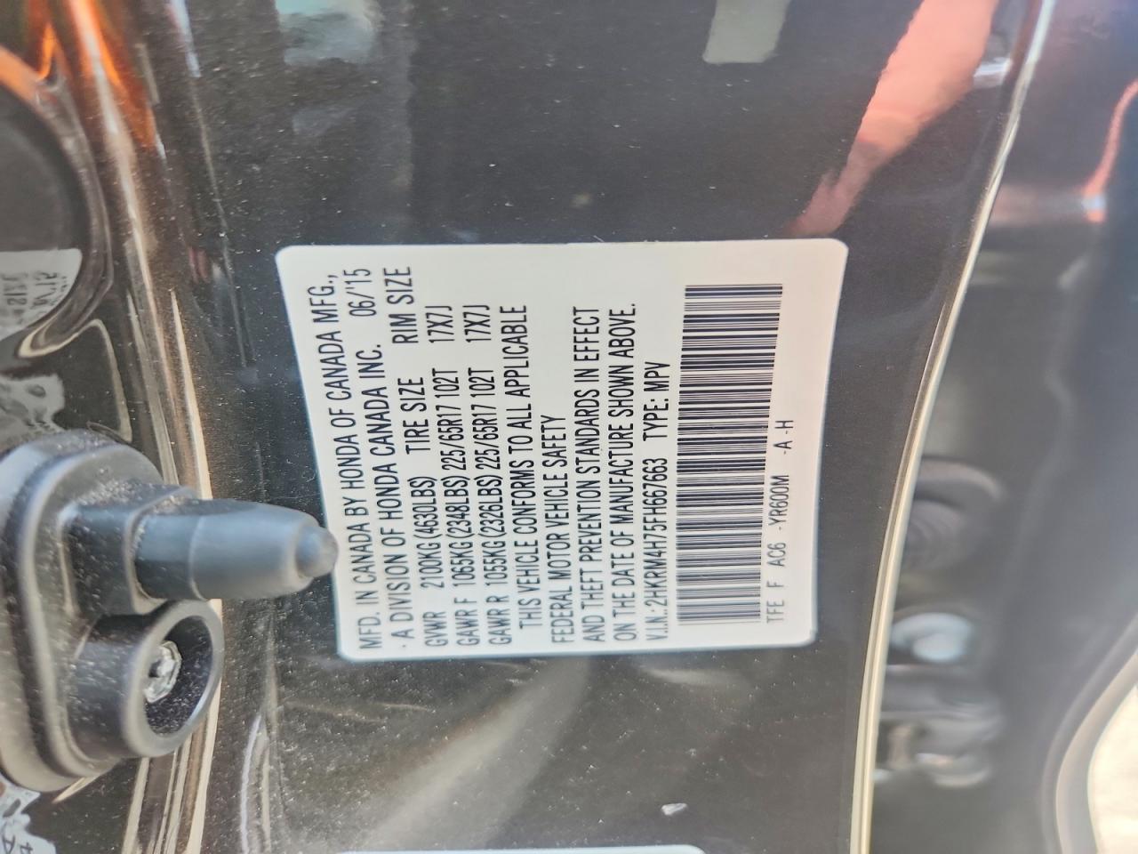 2015 Honda Cr-v Exl Gray vin: 2HKRM4H75FH667663