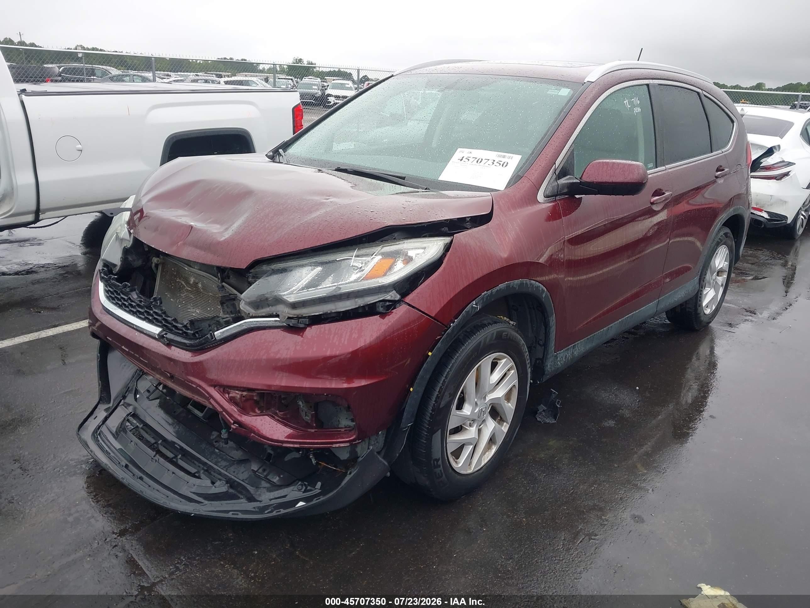 2015 Honda Cr-v Ex-l Burgundy vin: 2HKRM4H75FH681465