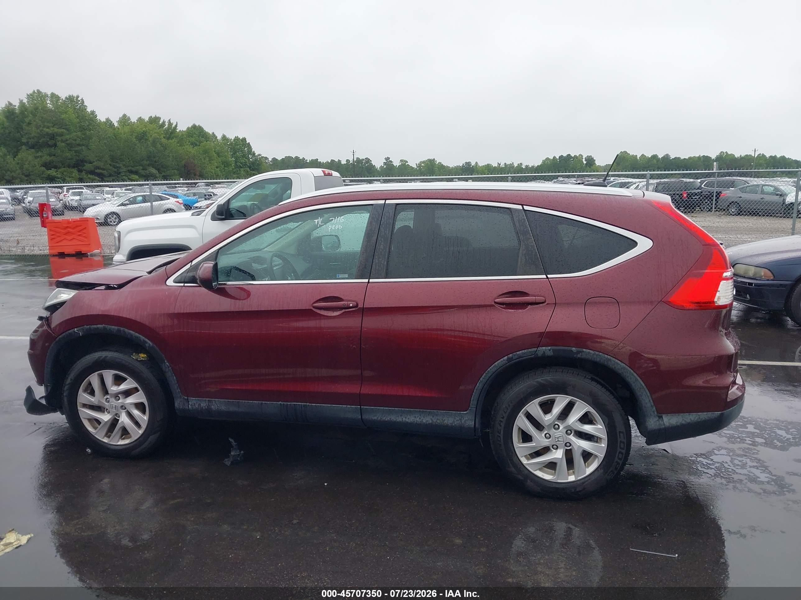 2015 Honda Cr-v Ex-l Burgundy vin: 2HKRM4H75FH681465
