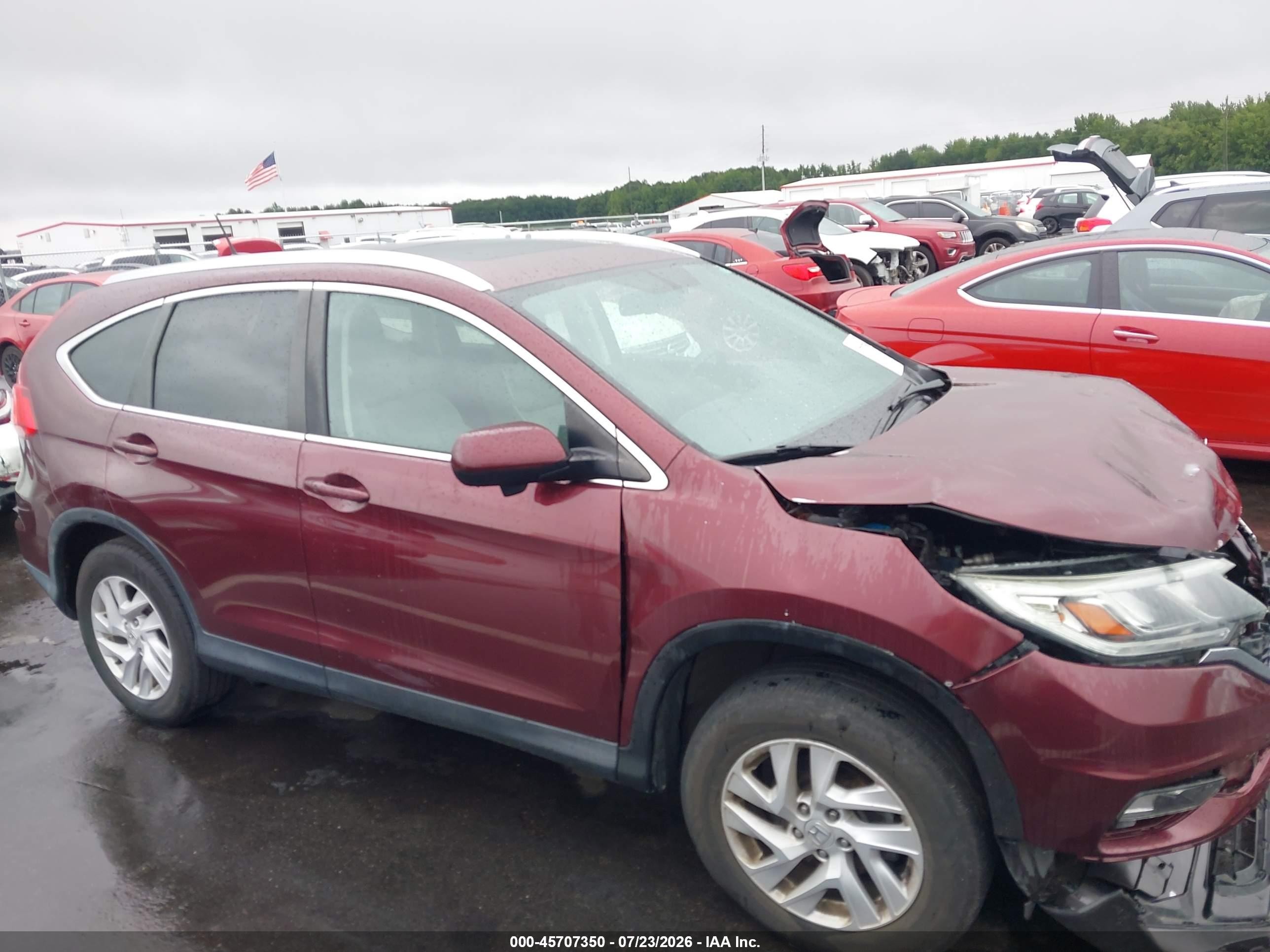 2015 Honda Cr-v Ex-l Burgundy vin: 2HKRM4H75FH681465