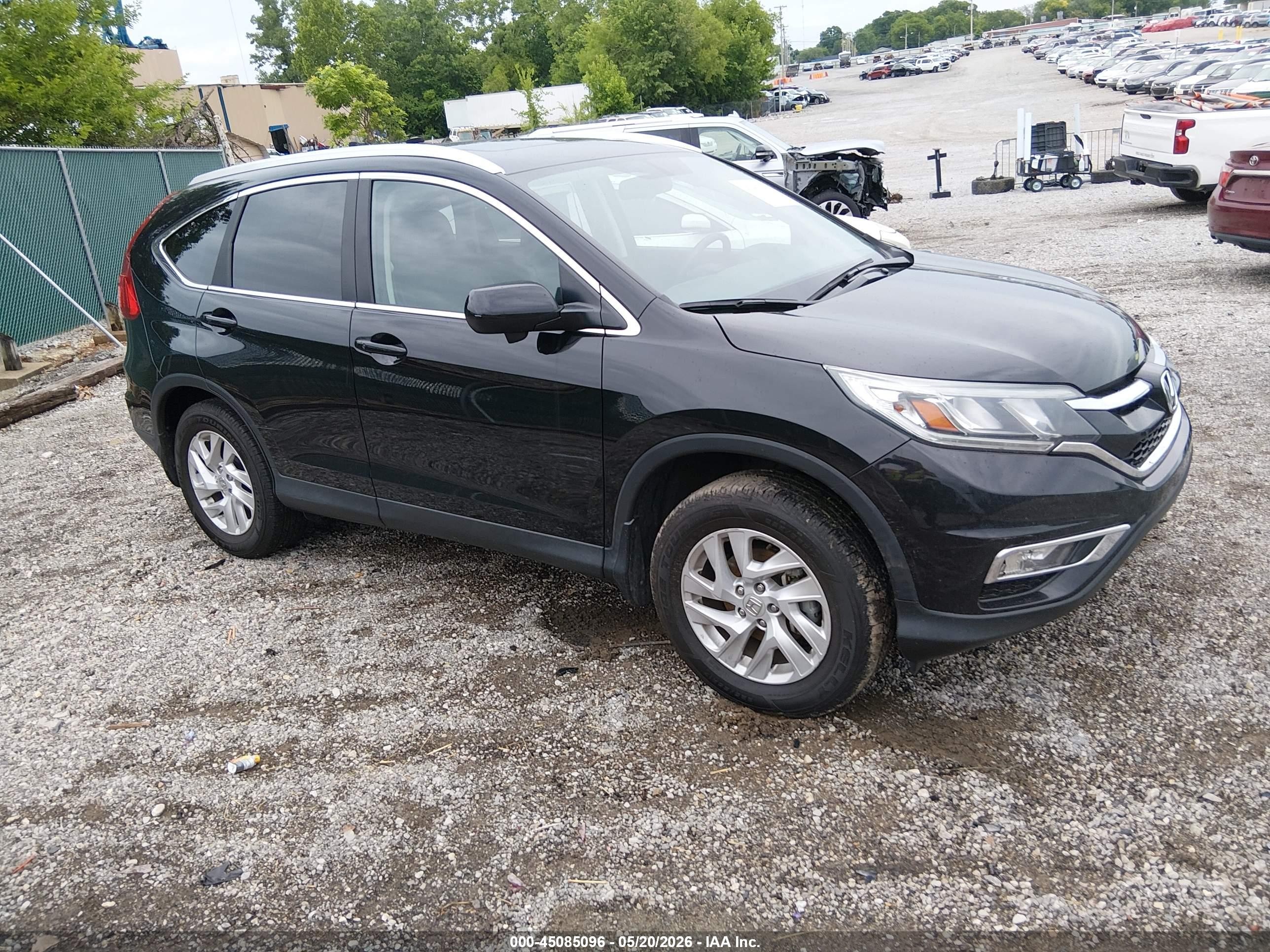 2015 Honda Cr-v Ex-l Black vin: 2HKRM4H75FH682776