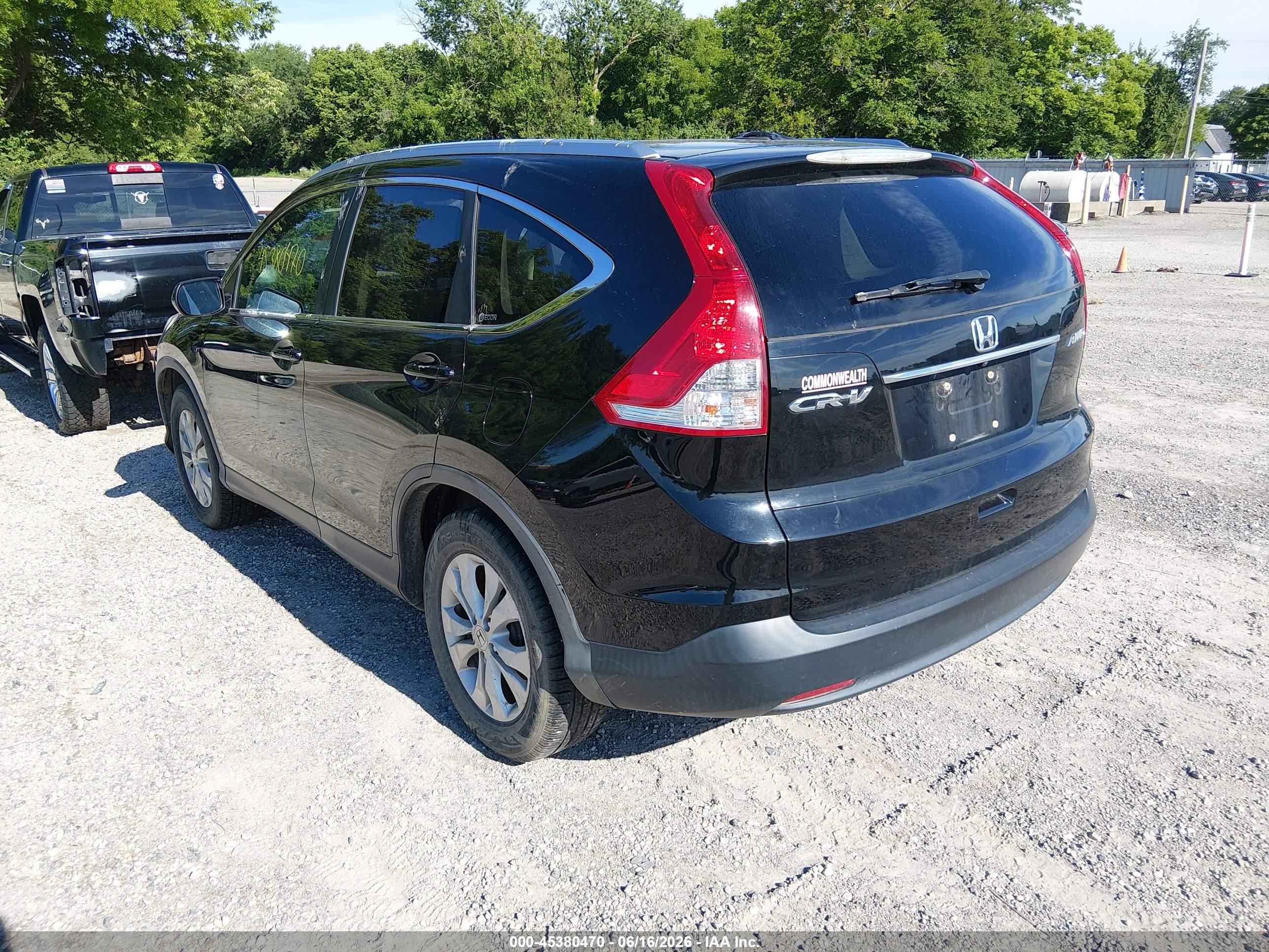 2012 Honda Cr-v Ex-l Black vin: 2HKRM4H76CH600596