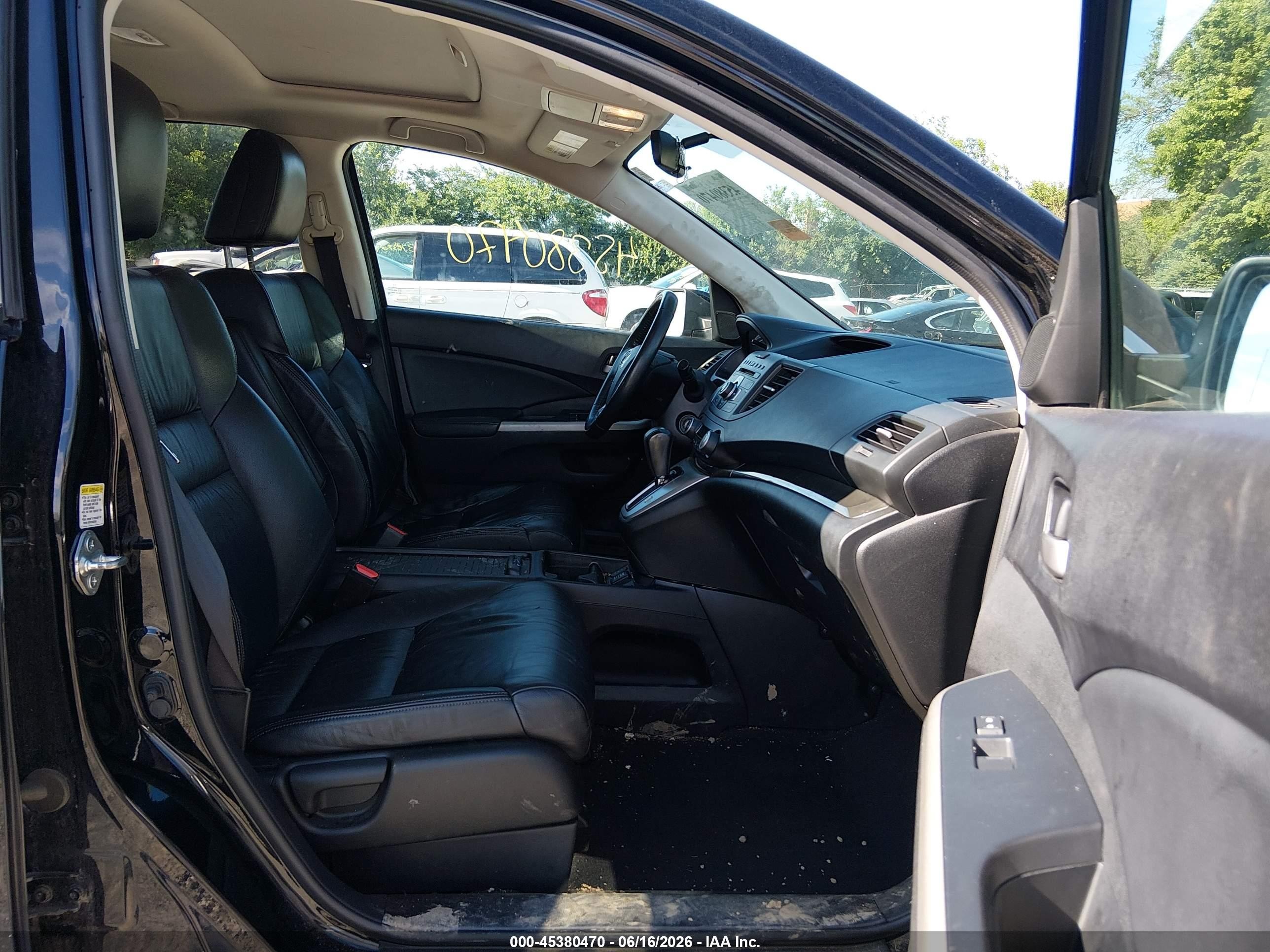 2012 Honda Cr-v Ex-l Black vin: 2HKRM4H76CH600596