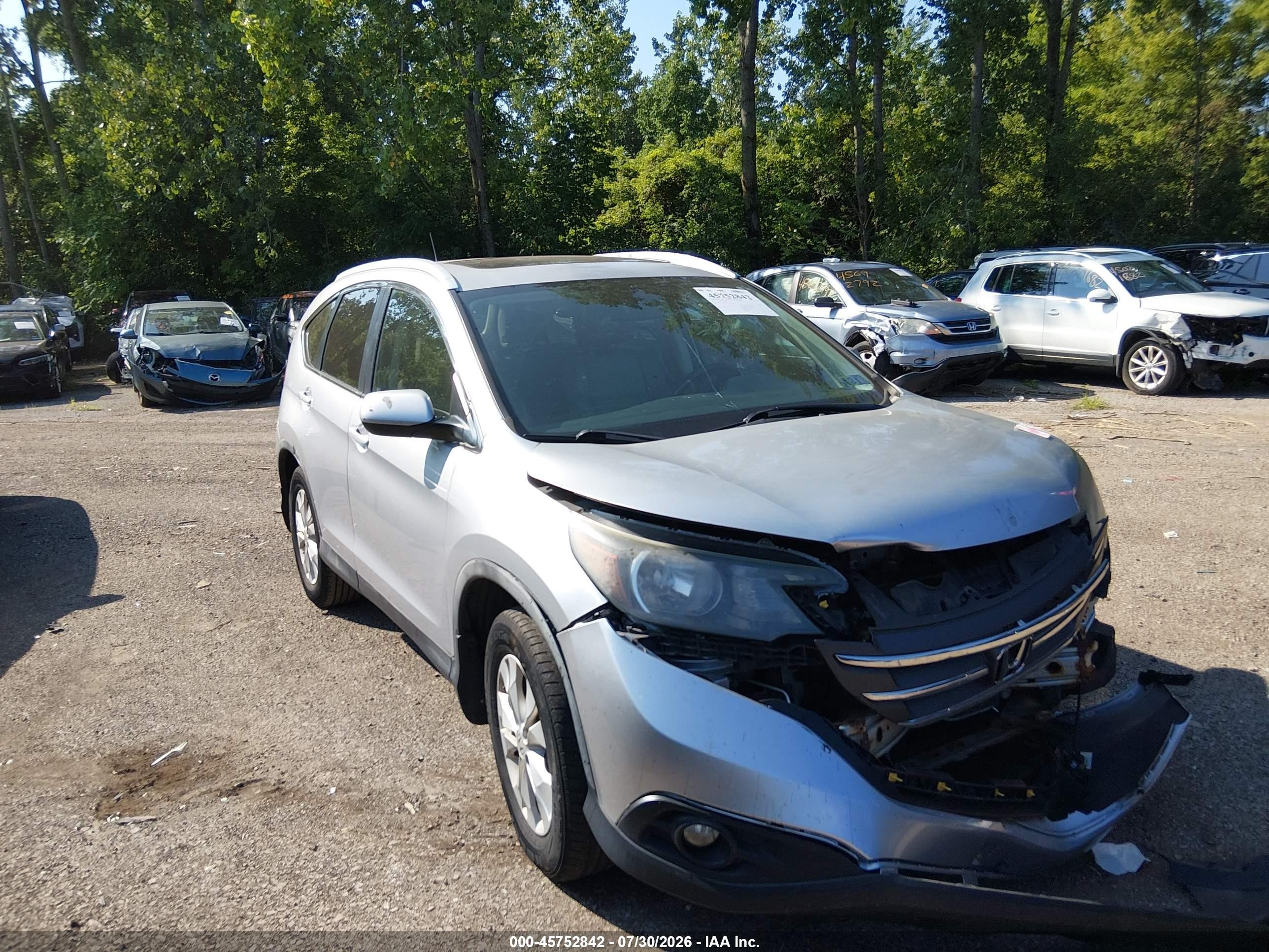 2012 Honda Cr-v Ex-l Silver vin: 2HKRM4H76CH611842