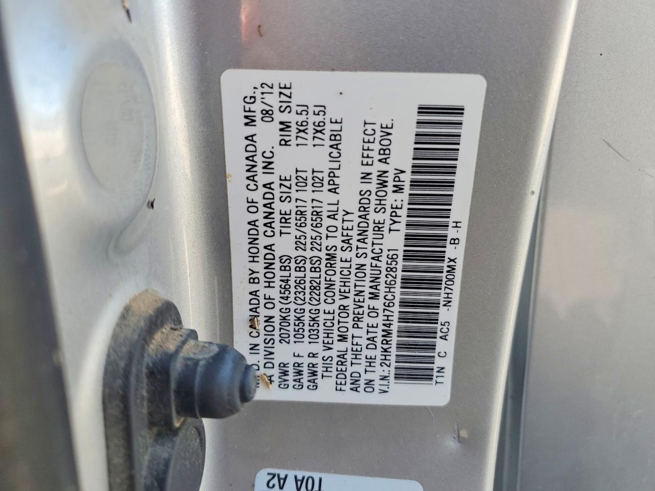 2012 Honda Cr-v Exl Silver vin: 2HKRM4H76CH628561