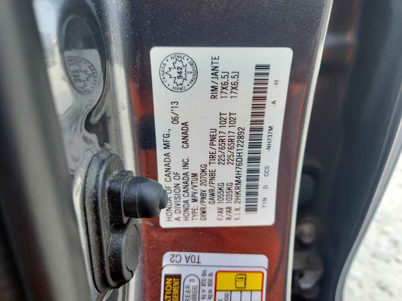 2013 Honda Cr-v Exl Серый vin: 2HKRM4H76DH122892