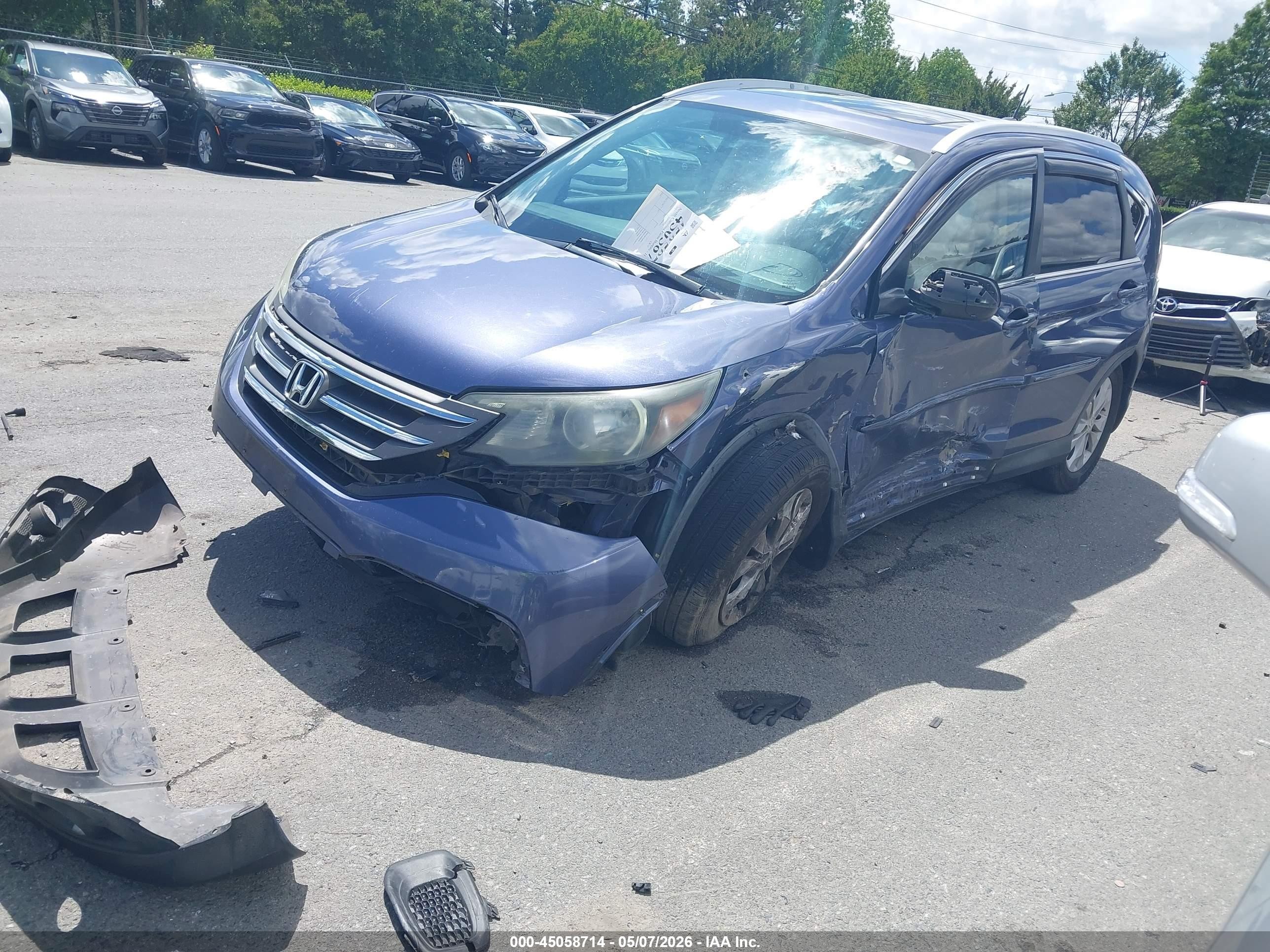 2013 Honda Cr-v Ex-l Blue vin: 2HKRM4H76DH608165