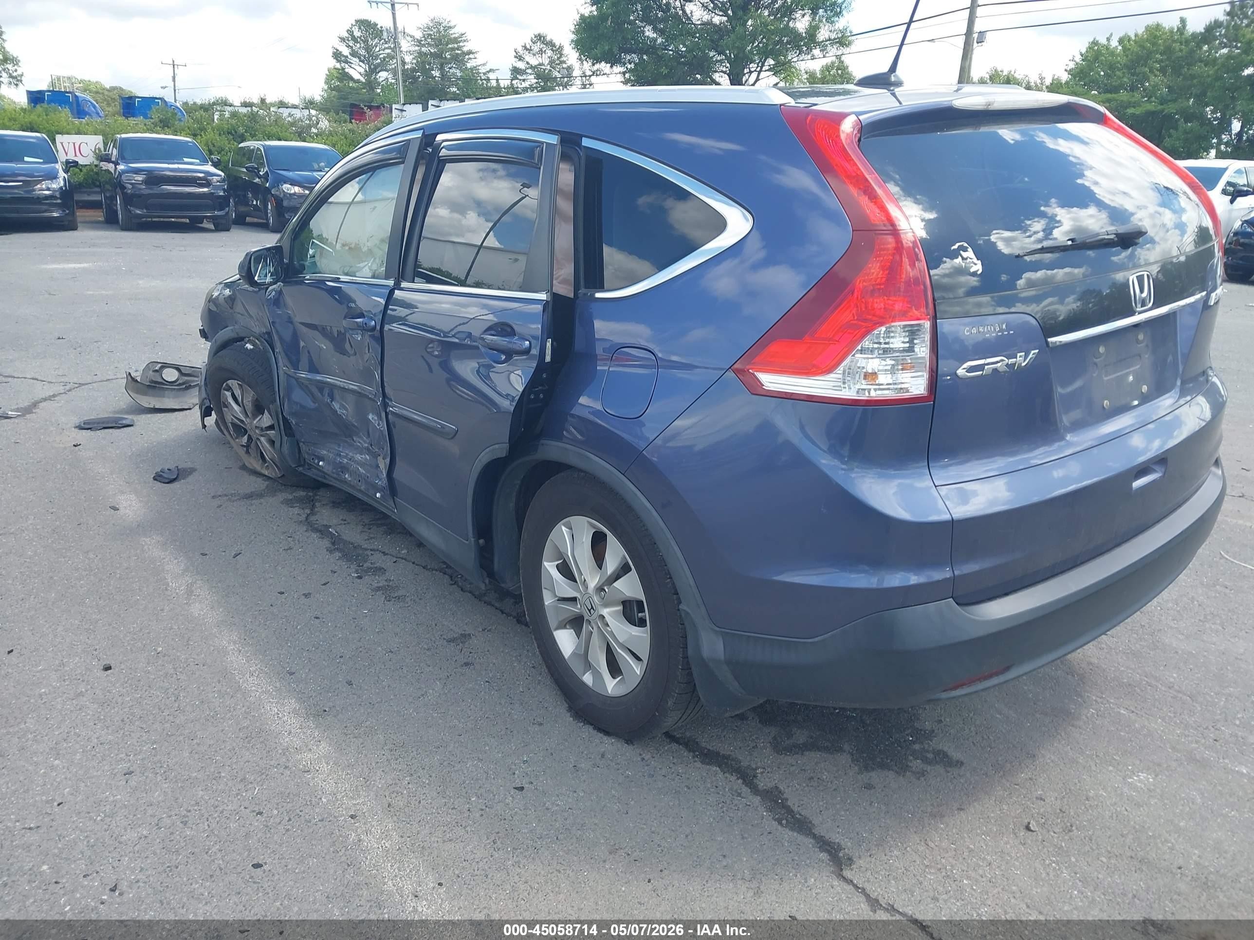 2013 Honda Cr-v Ex-l Blue vin: 2HKRM4H76DH608165