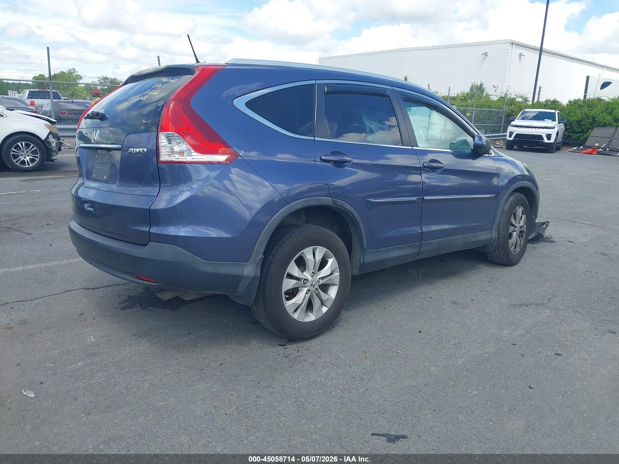 2013 Honda Cr-v Ex-l Blue vin: 2HKRM4H76DH608165