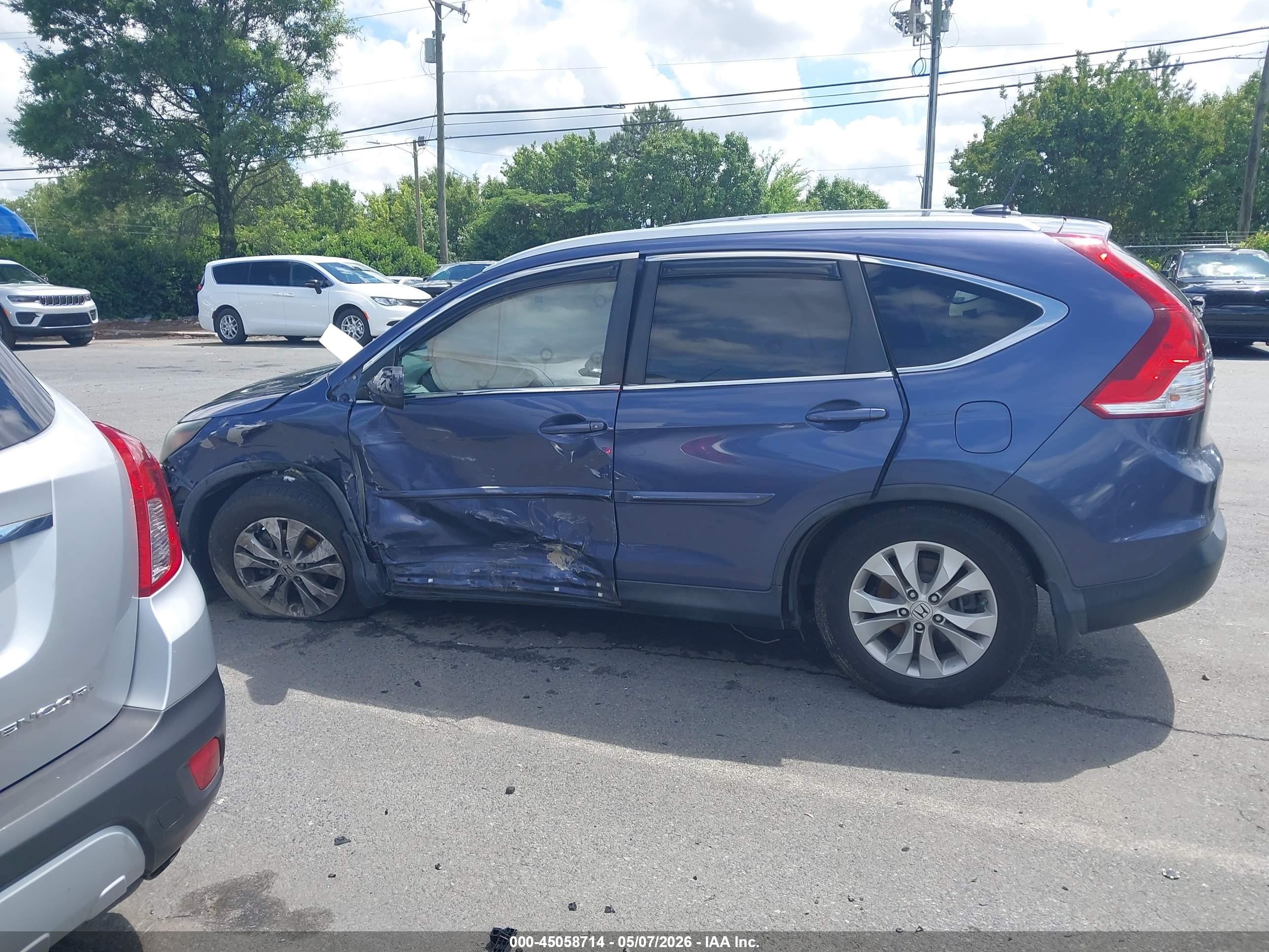 2013 Honda Cr-v Ex-l Blue vin: 2HKRM4H76DH608165