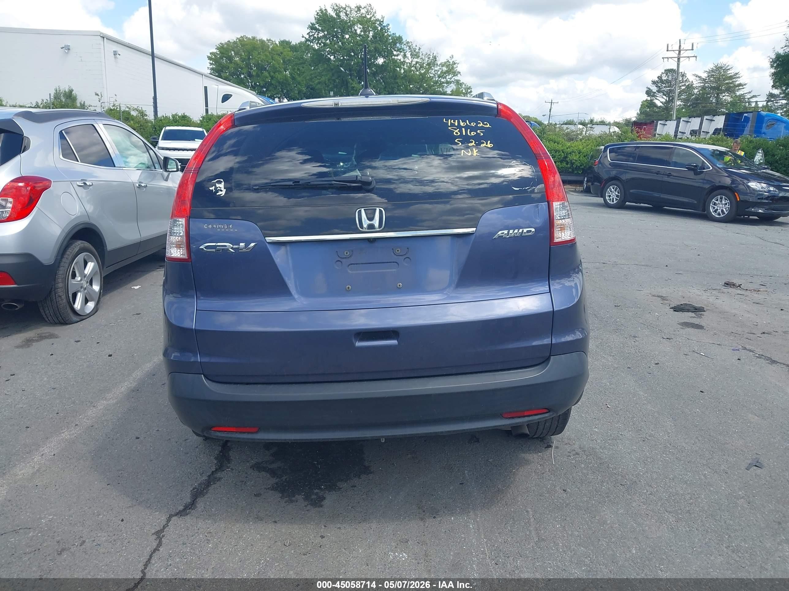 2013 Honda Cr-v Ex-l Blue vin: 2HKRM4H76DH608165