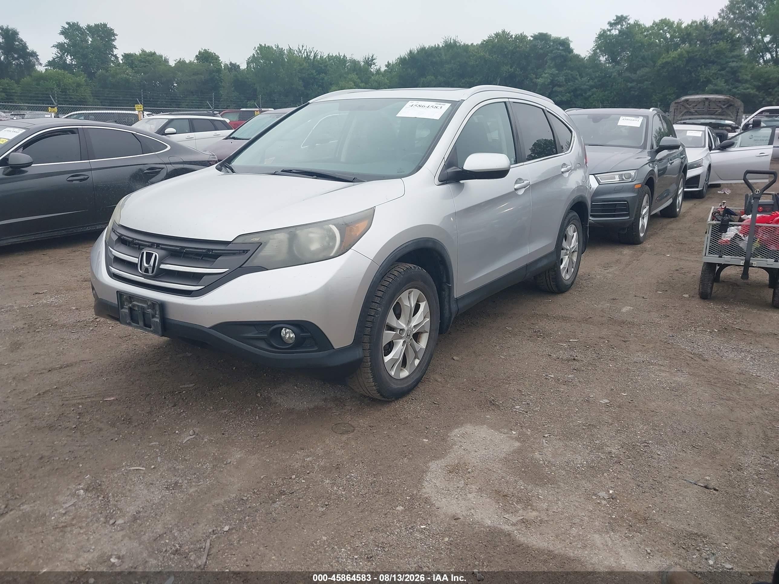 2013 Honda Cr-v Ex-l Silver vin: 2HKRM4H76DH611017