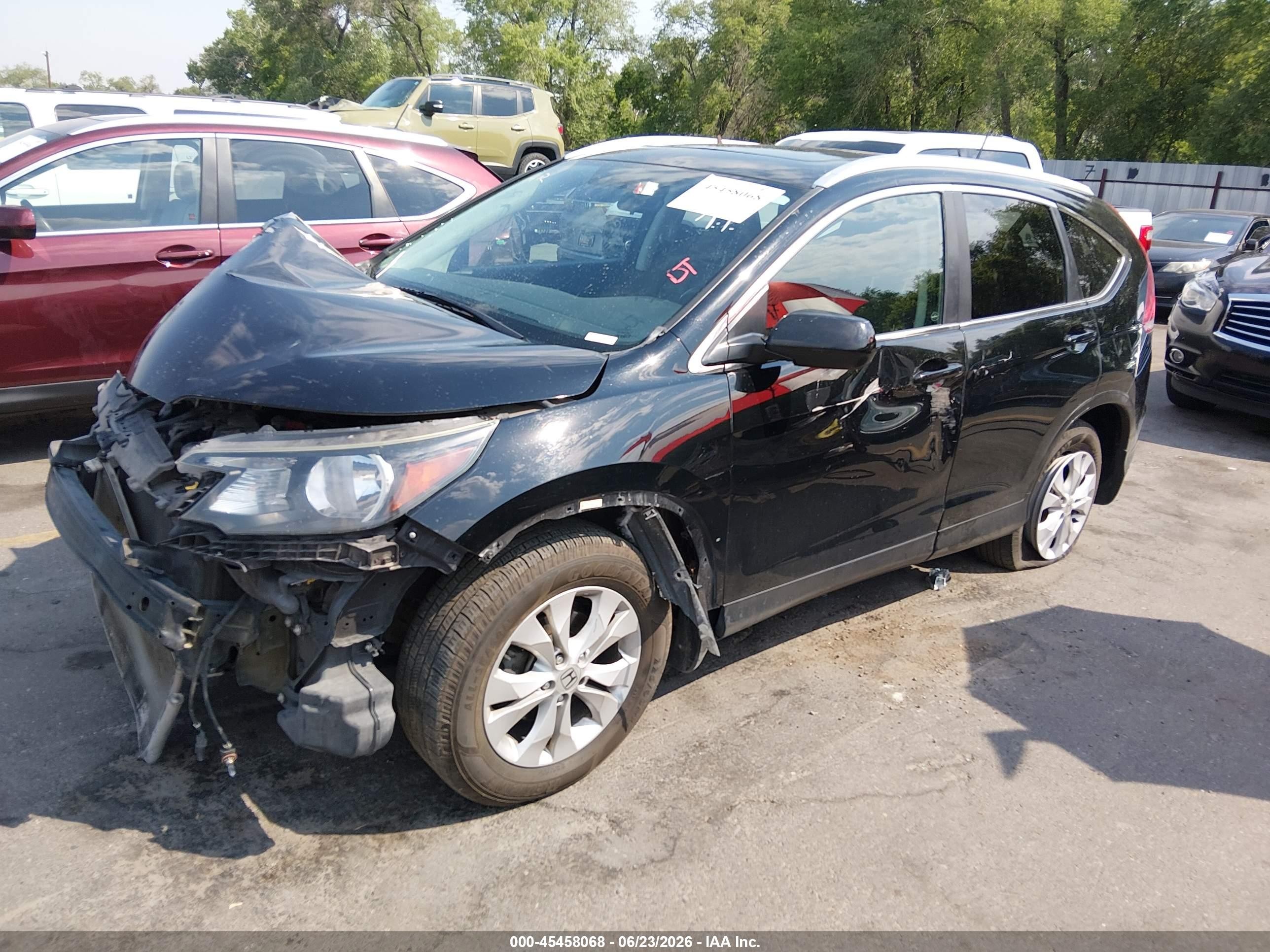 2014 Honda Cr-v Ex-l Black vin: 2HKRM4H76EH605736