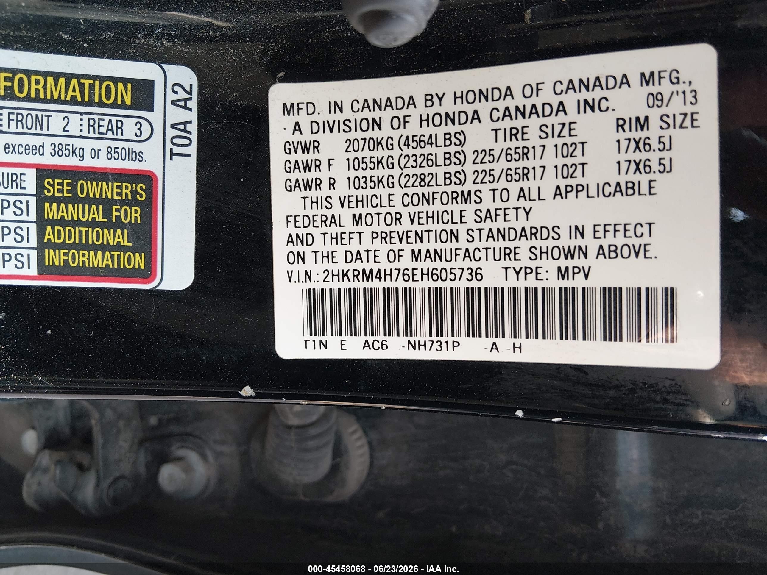 2014 Honda Cr-v Ex-l Black vin: 2HKRM4H76EH605736