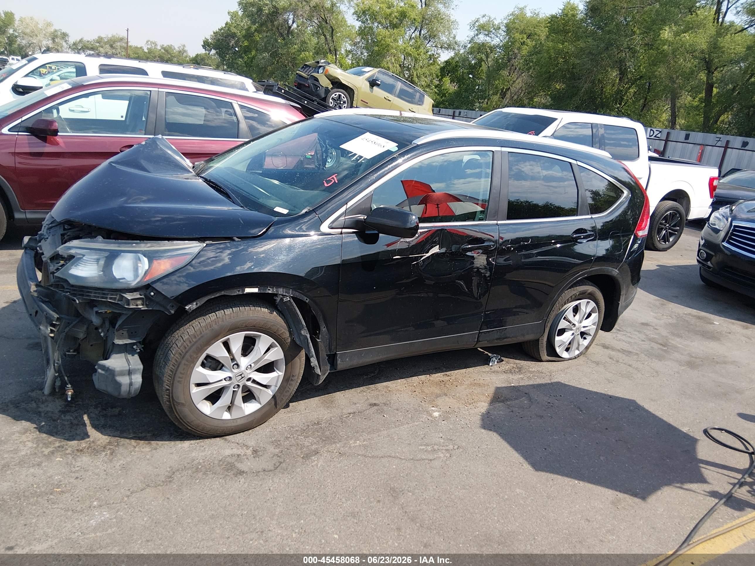 2014 Honda Cr-v Ex-l Black vin: 2HKRM4H76EH605736
