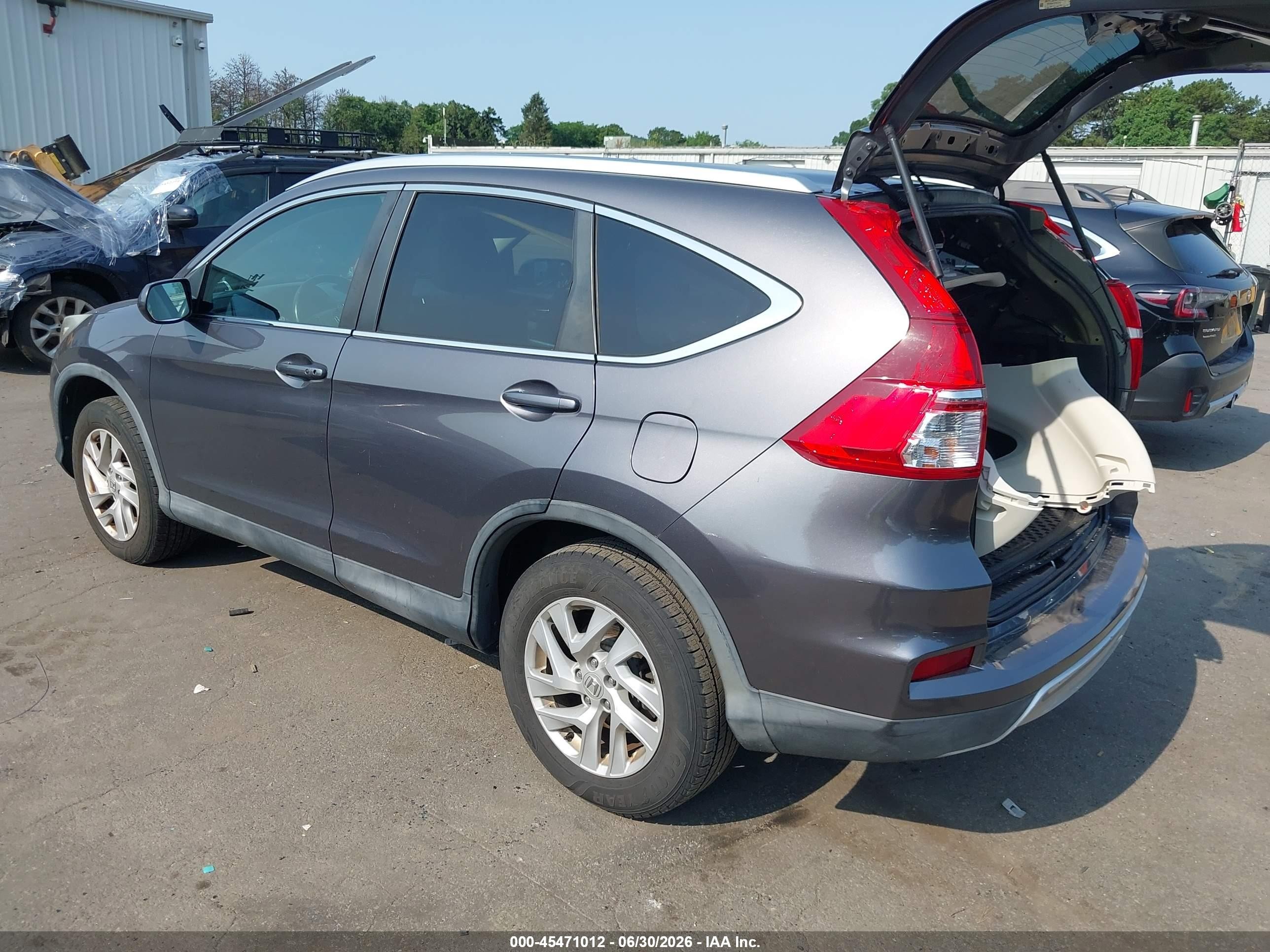 2015 Honda Cr-v Ex-l Gray vin: 2HKRM4H76FH610162