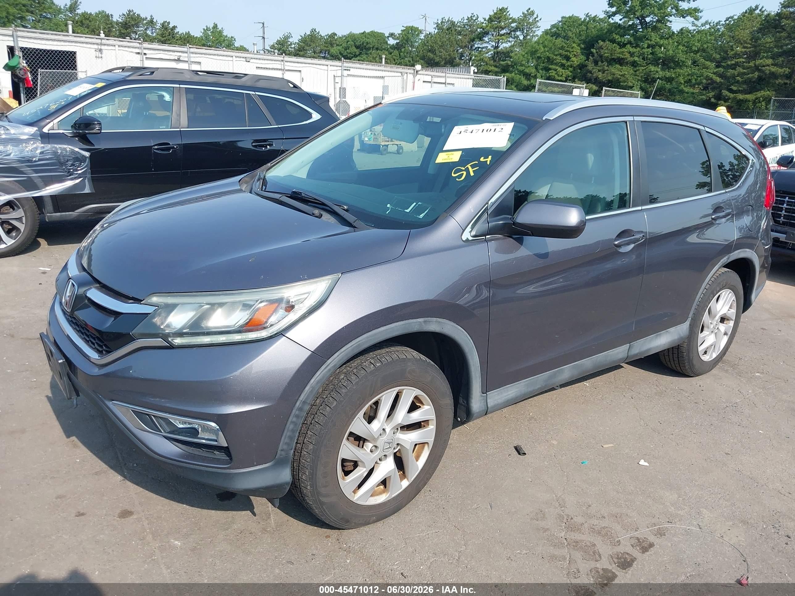 2015 Honda Cr-v Ex-l Gray vin: 2HKRM4H76FH610162