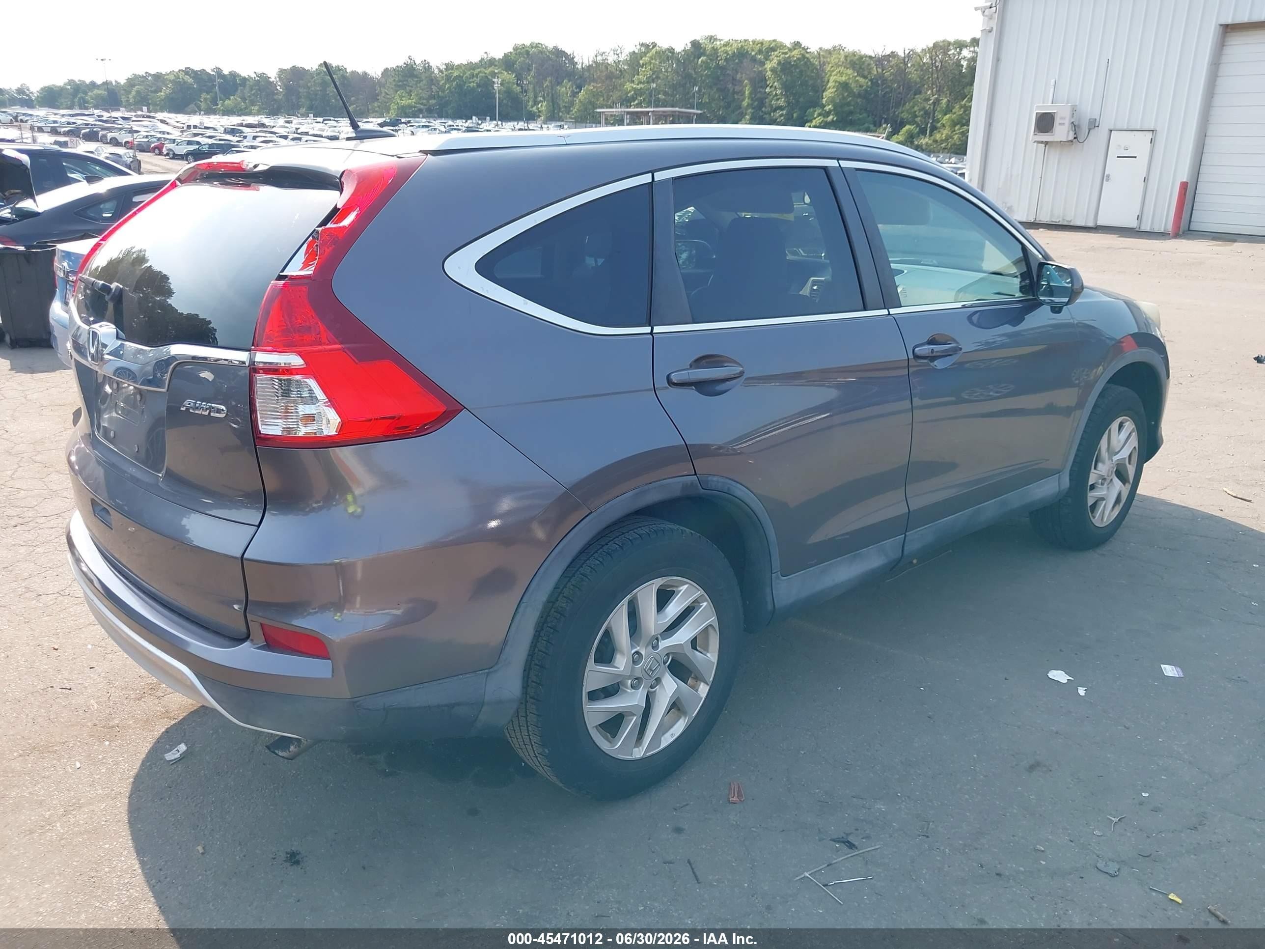 2015 Honda Cr-v Ex-l Gray vin: 2HKRM4H76FH610162