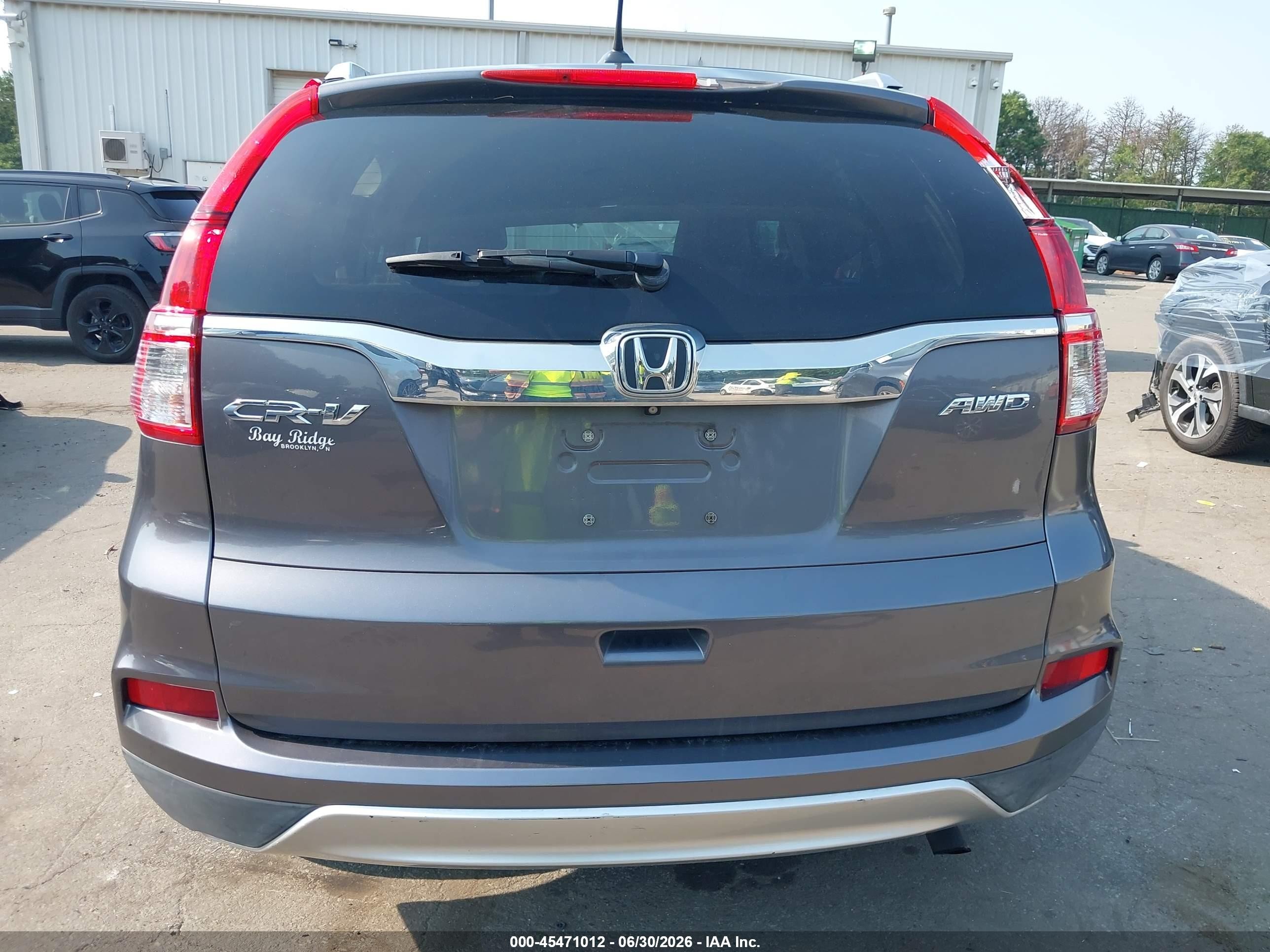 2015 Honda Cr-v Ex-l Gray vin: 2HKRM4H76FH610162