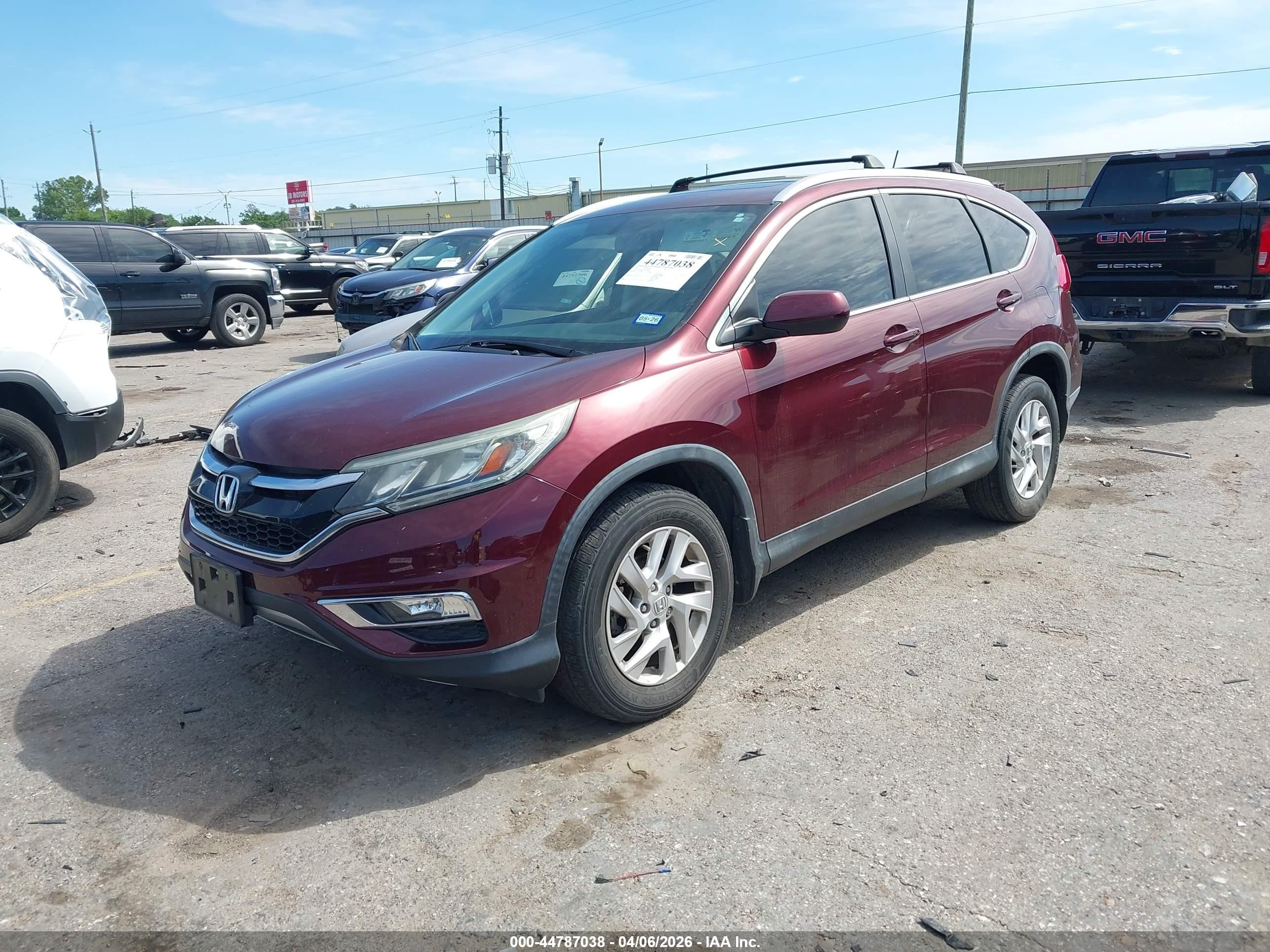 2015 Honda Cr-v Ex-l Burgundy vin: 2HKRM4H76FH628600