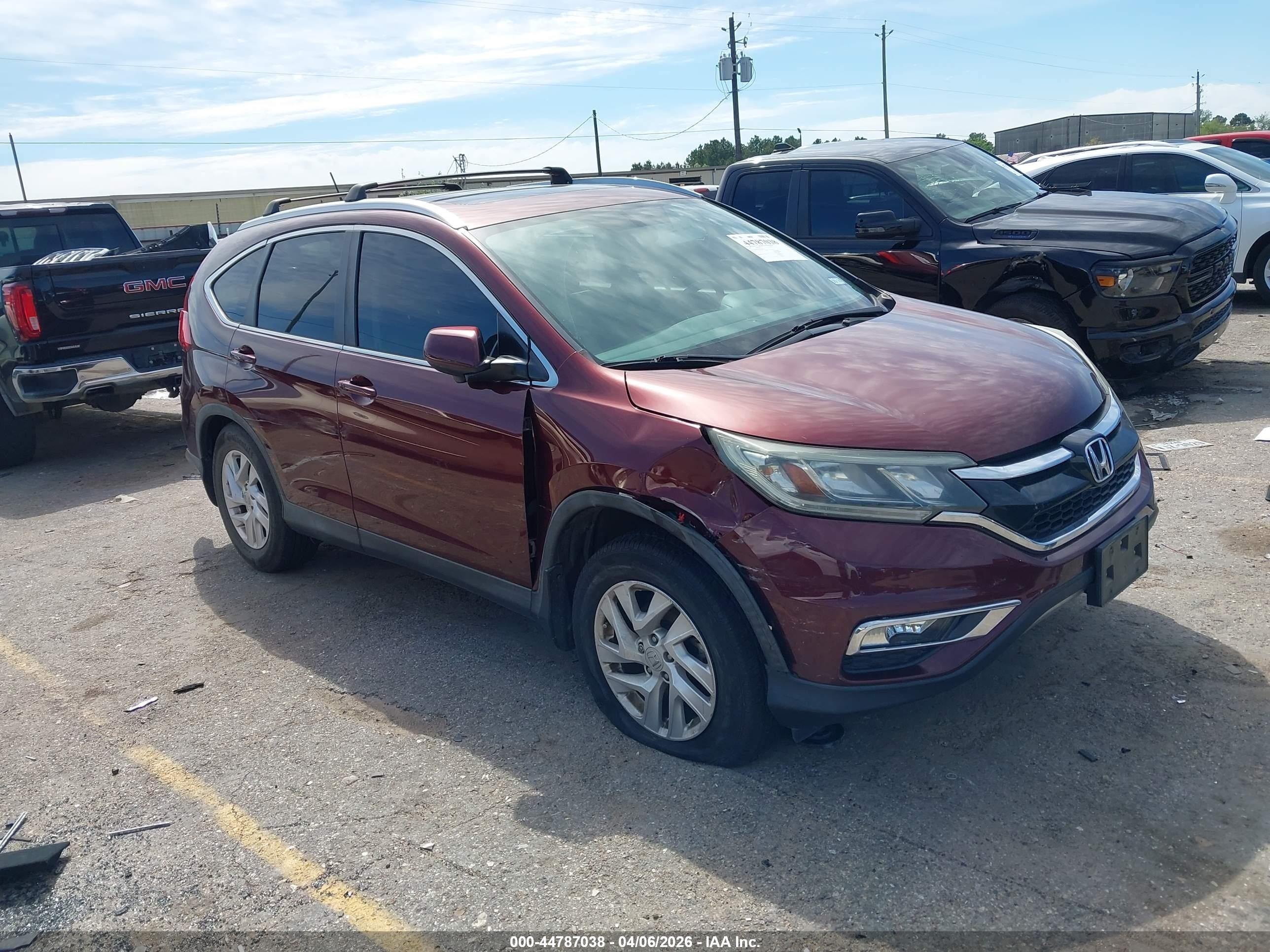 2015 Honda Cr-v Ex-l Burgundy vin: 2HKRM4H76FH628600