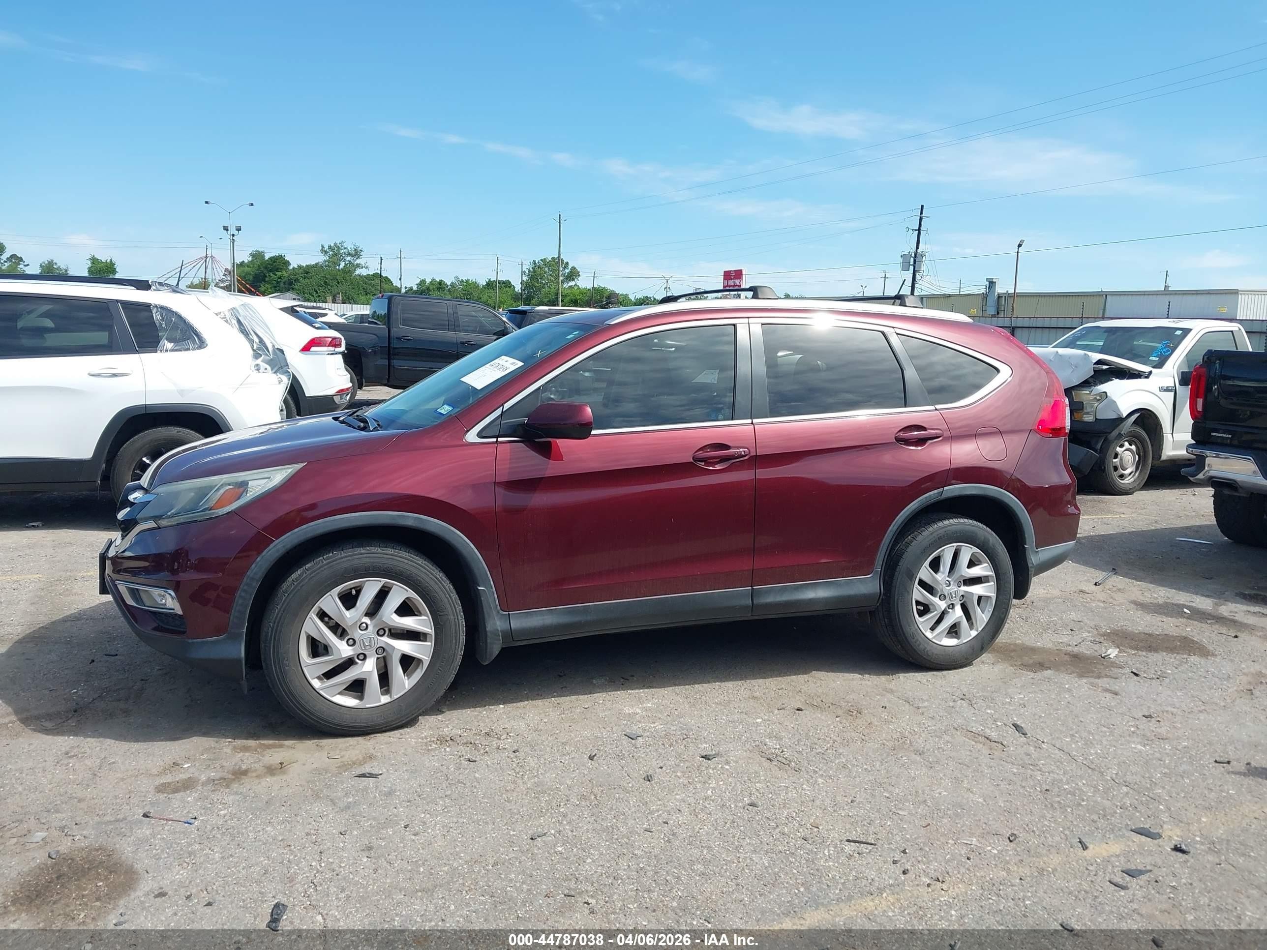 2015 Honda Cr-v Ex-l Burgundy vin: 2HKRM4H76FH628600