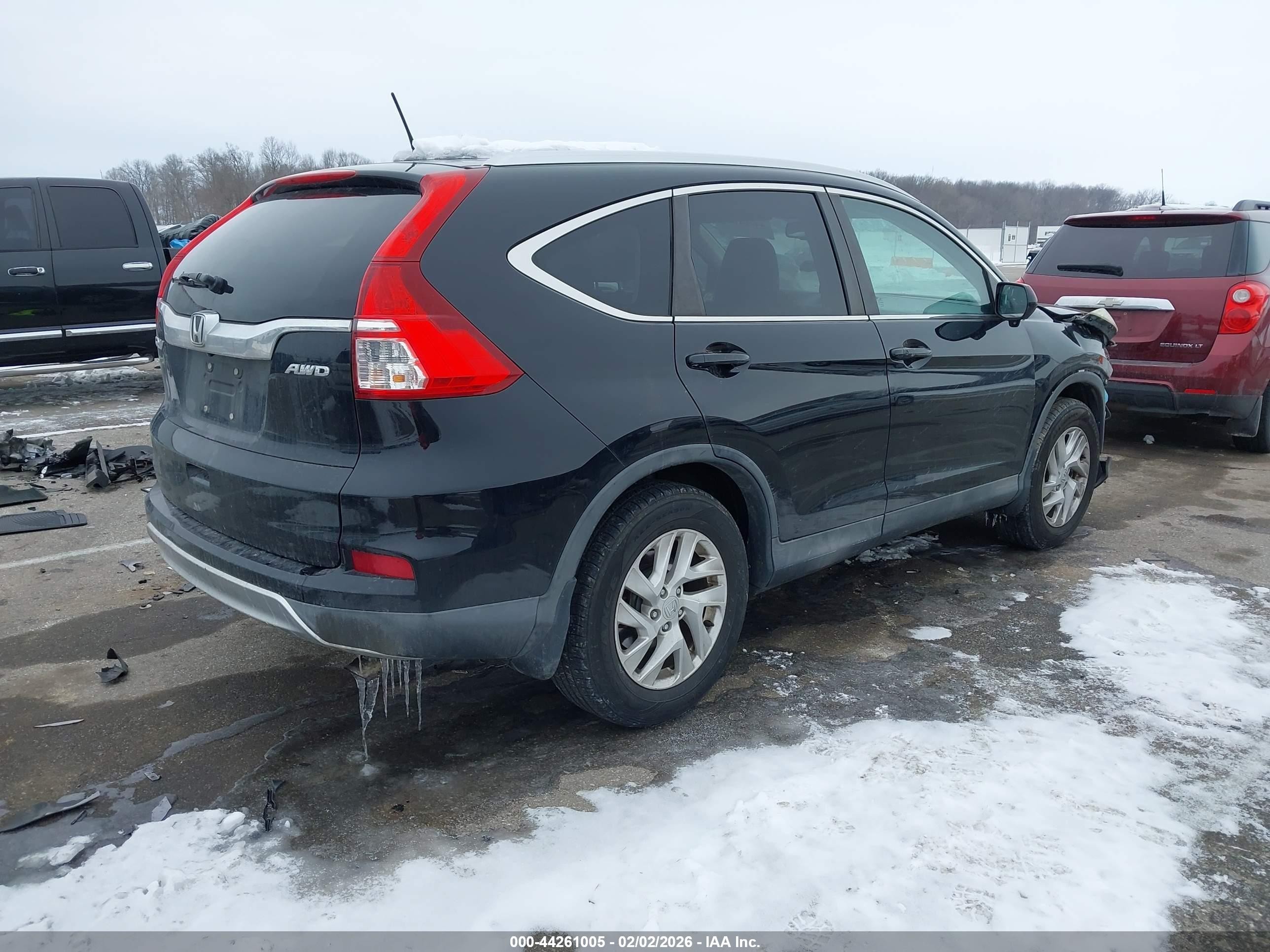 2015 Honda Cr-v Ex-l Black vin: 2HKRM4H76FH636521