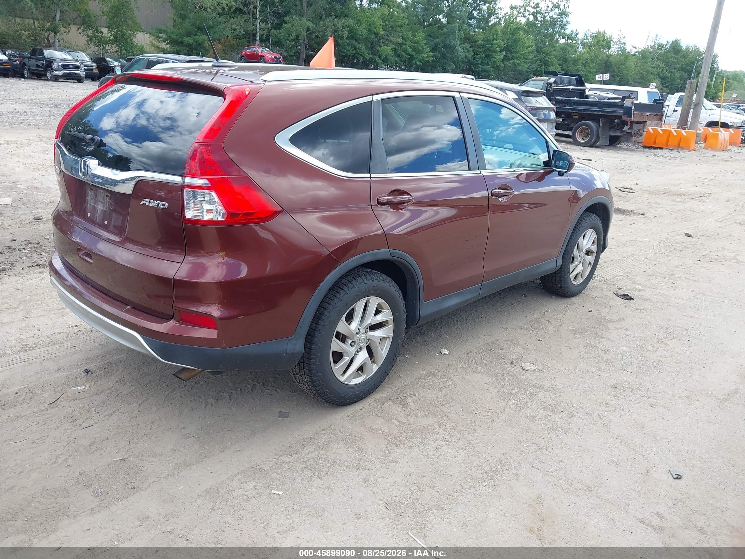 2015 Honda Cr-v Ex-l Красный vin: 2HKRM4H76FH643646