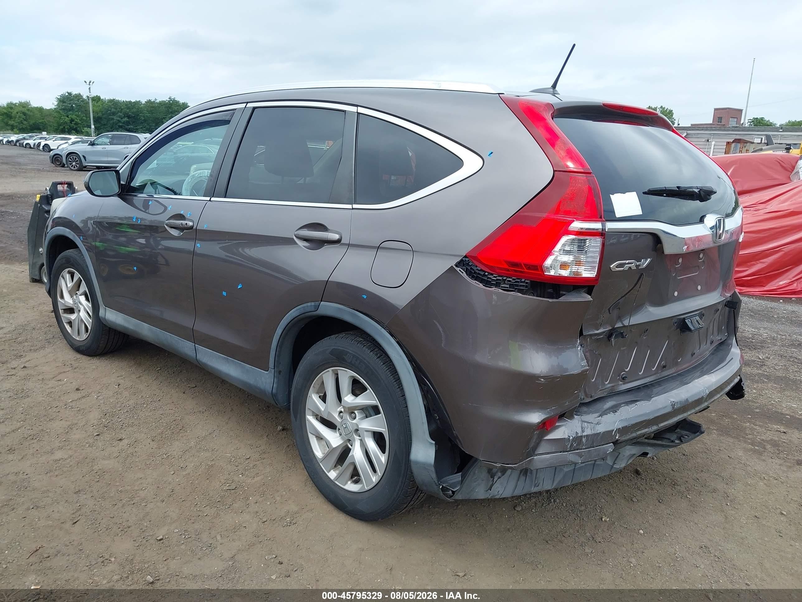 2015 Honda Cr-v Ex-l Gray vin: 2HKRM4H76FH661774