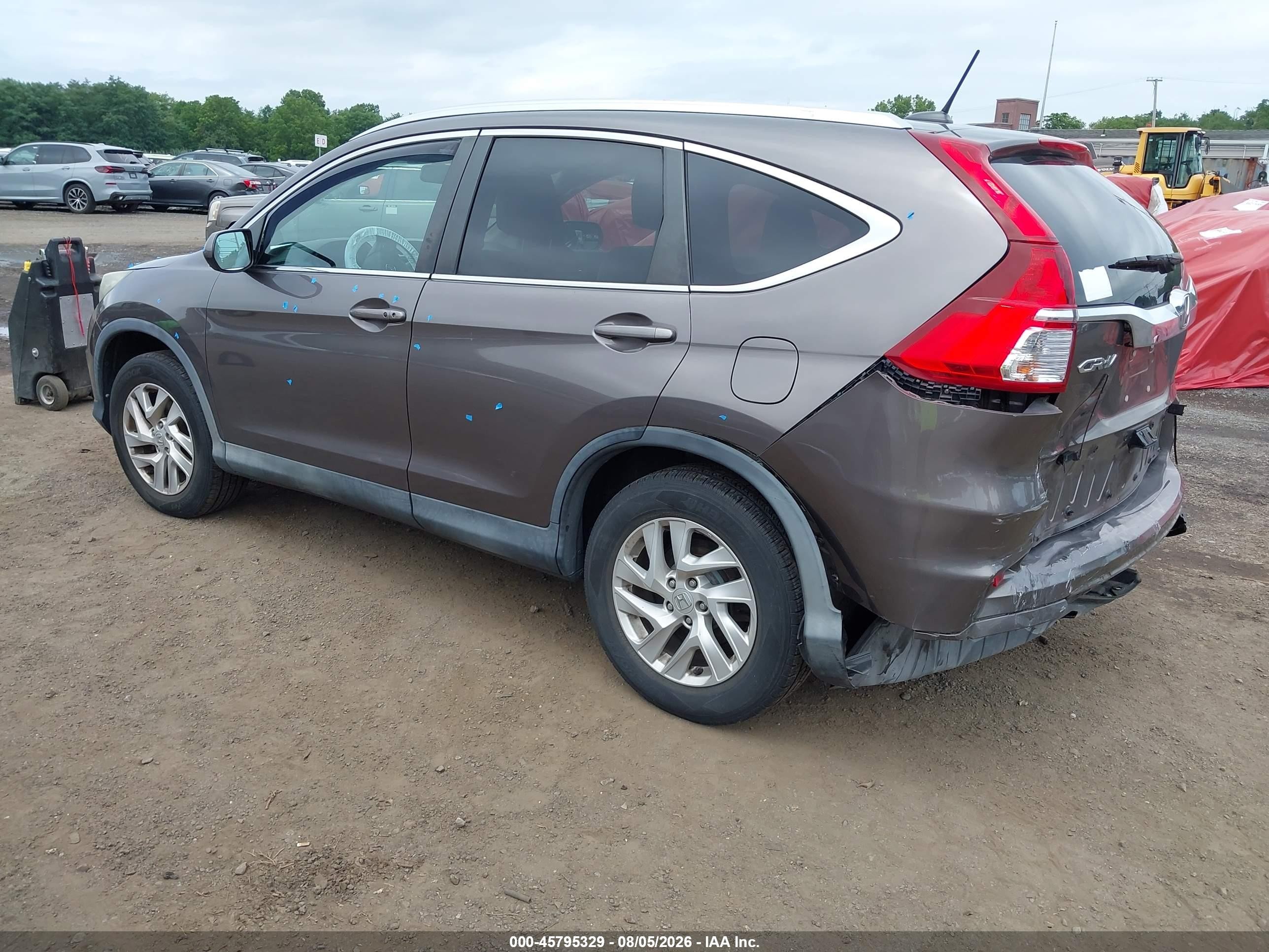 2015 Honda Cr-v Ex-l Gray vin: 2HKRM4H76FH661774