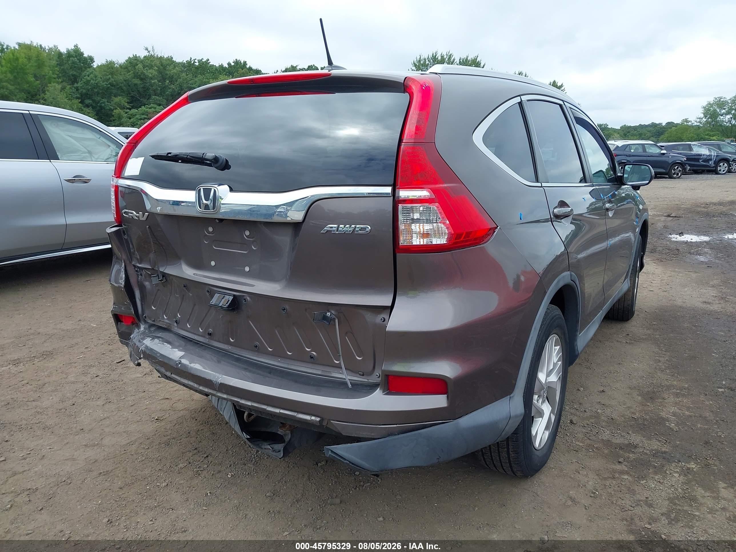 2015 Honda Cr-v Ex-l Gray vin: 2HKRM4H76FH661774