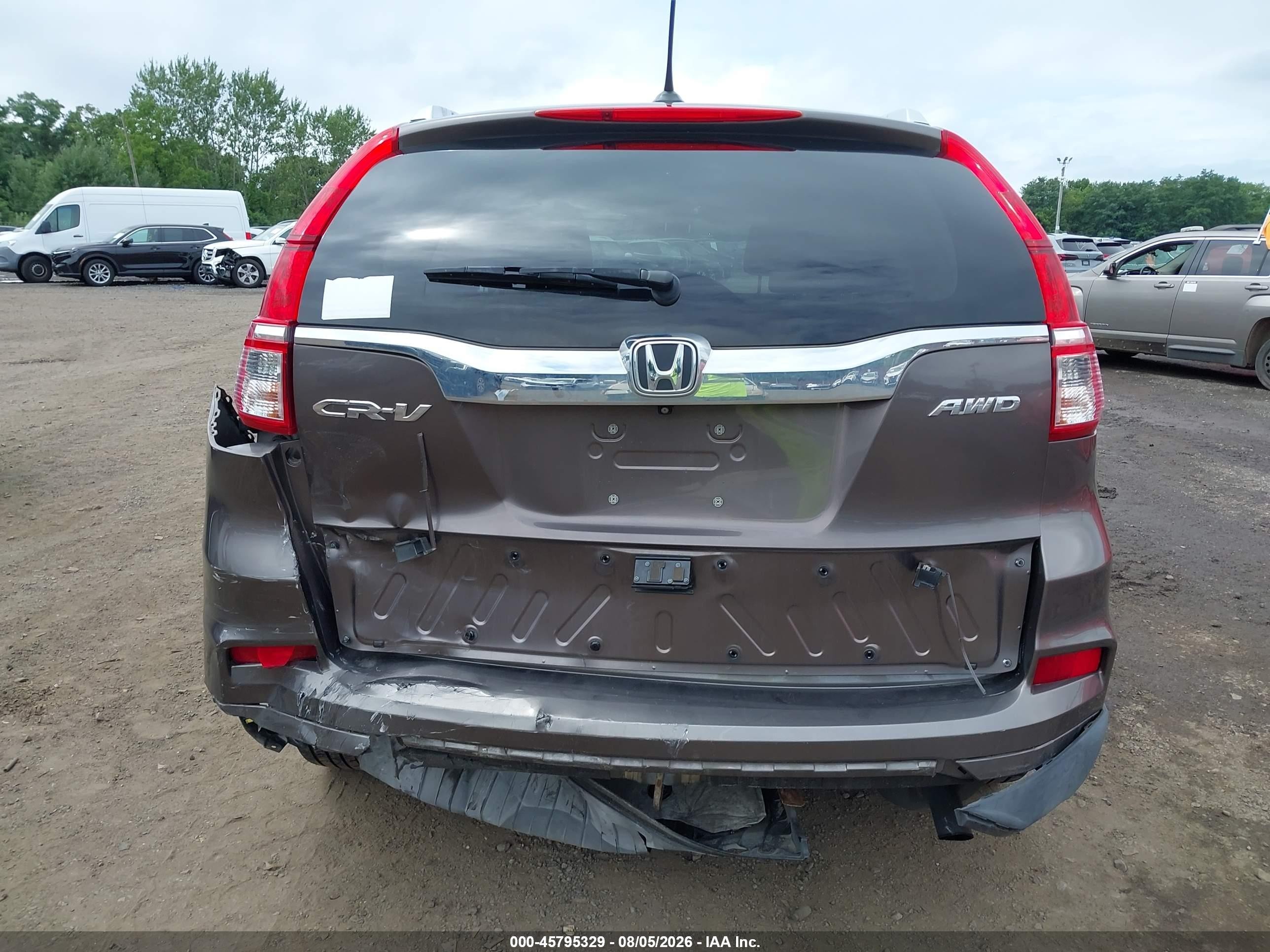 2015 Honda Cr-v Ex-l Gray vin: 2HKRM4H76FH661774