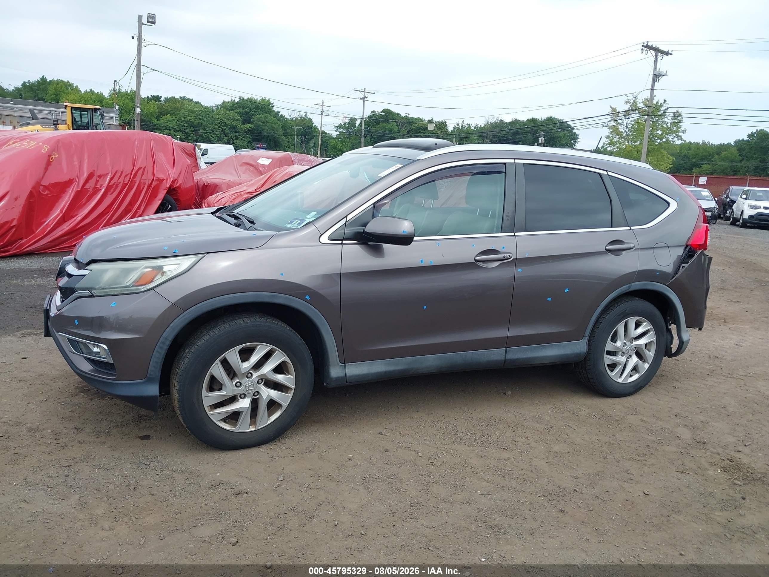 2015 Honda Cr-v Ex-l Gray vin: 2HKRM4H76FH661774