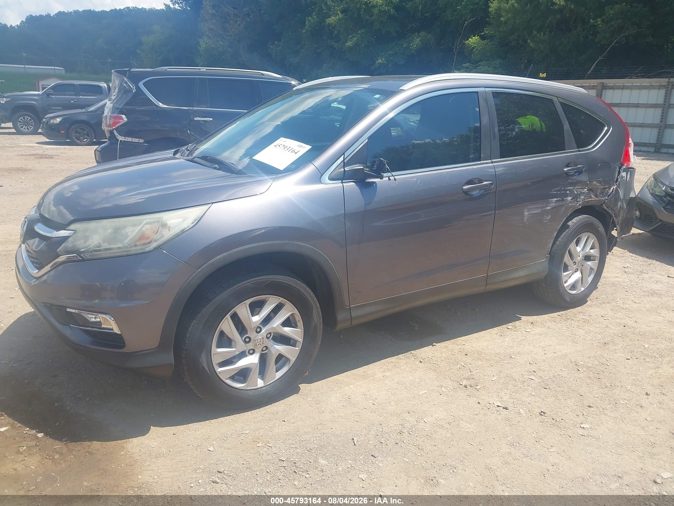 2015 Honda Cr-v Ex-l Gray vin: 2HKRM4H76FH662343