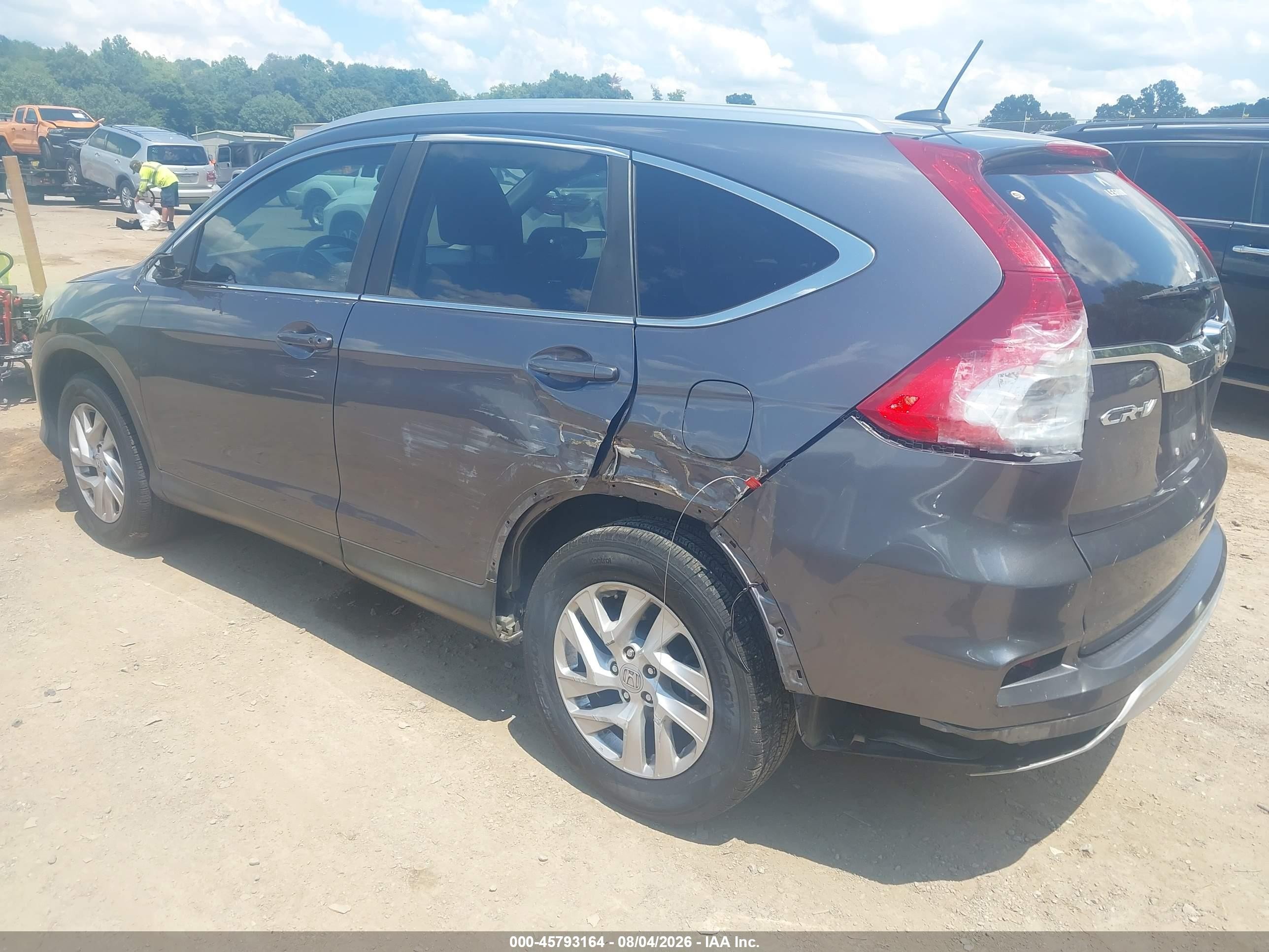 2015 Honda Cr-v Ex-l Gray vin: 2HKRM4H76FH662343