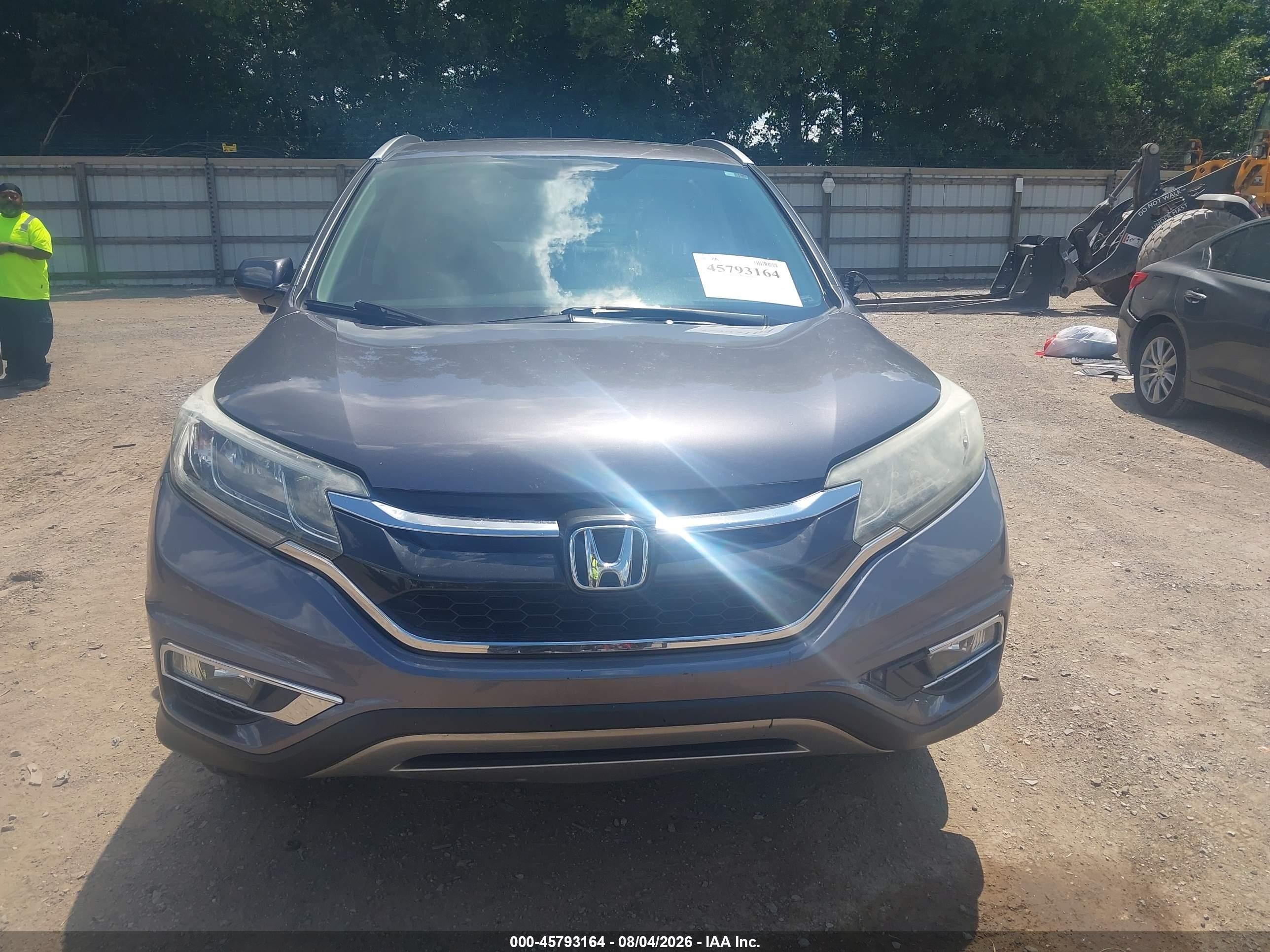 2015 Honda Cr-v Ex-l Gray vin: 2HKRM4H76FH662343