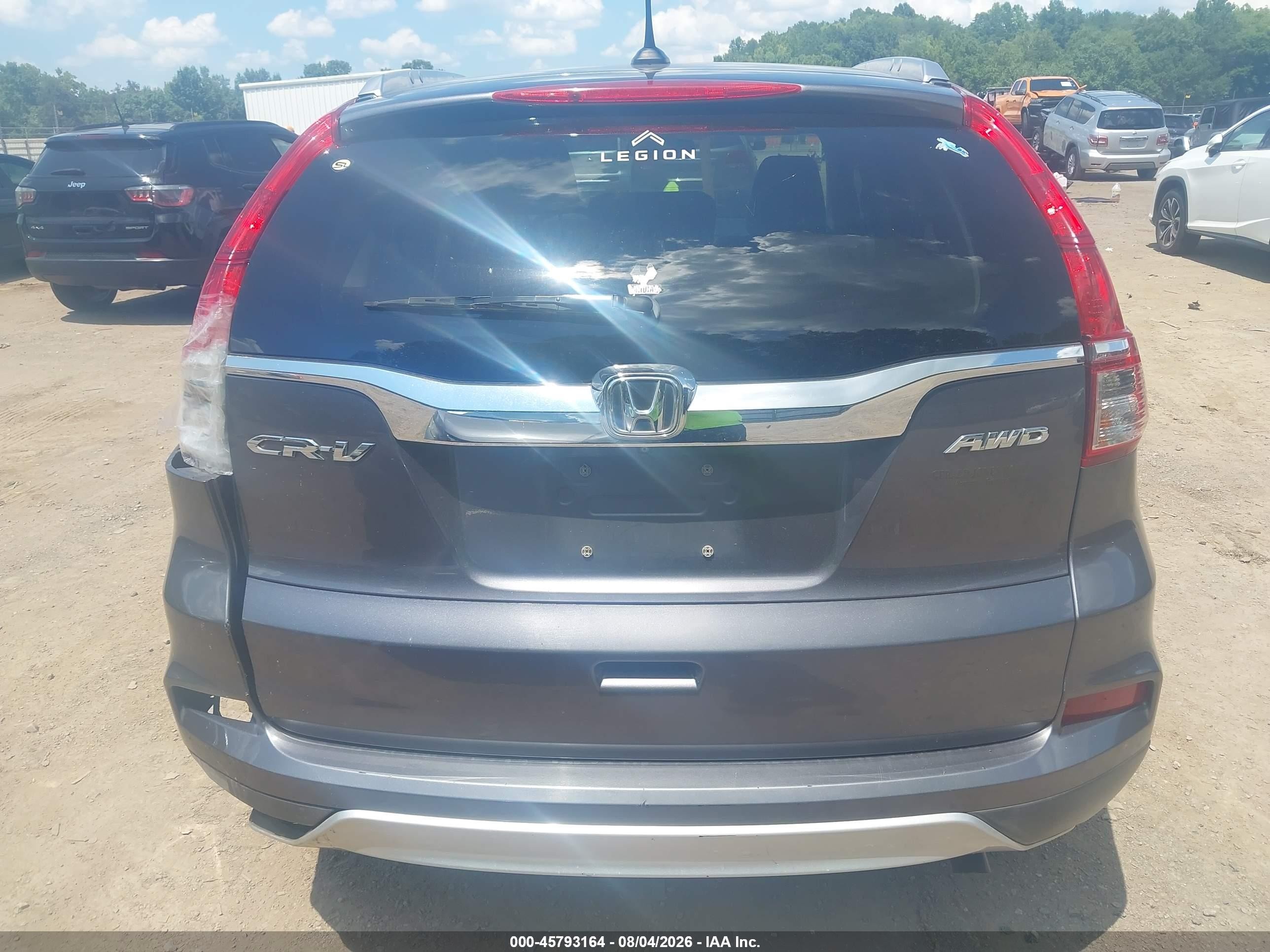 2015 Honda Cr-v Ex-l Gray vin: 2HKRM4H76FH662343