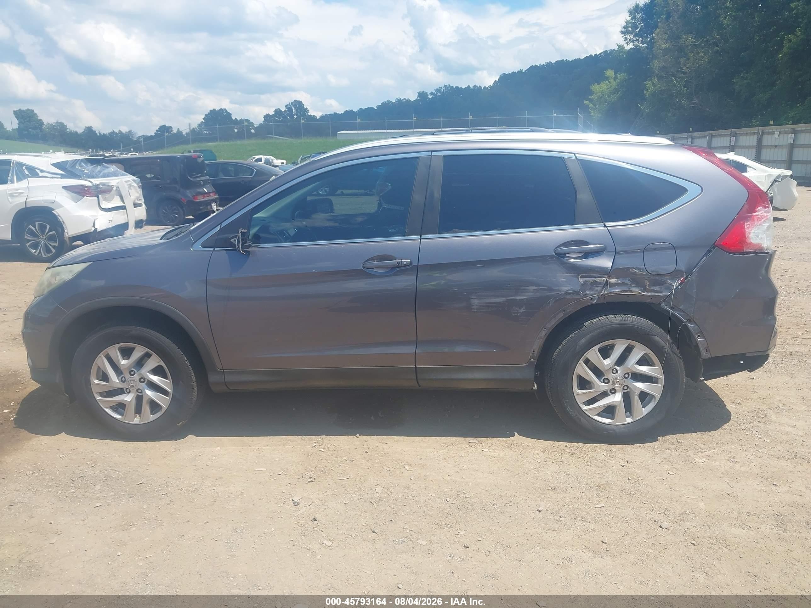2015 Honda Cr-v Ex-l Gray vin: 2HKRM4H76FH662343