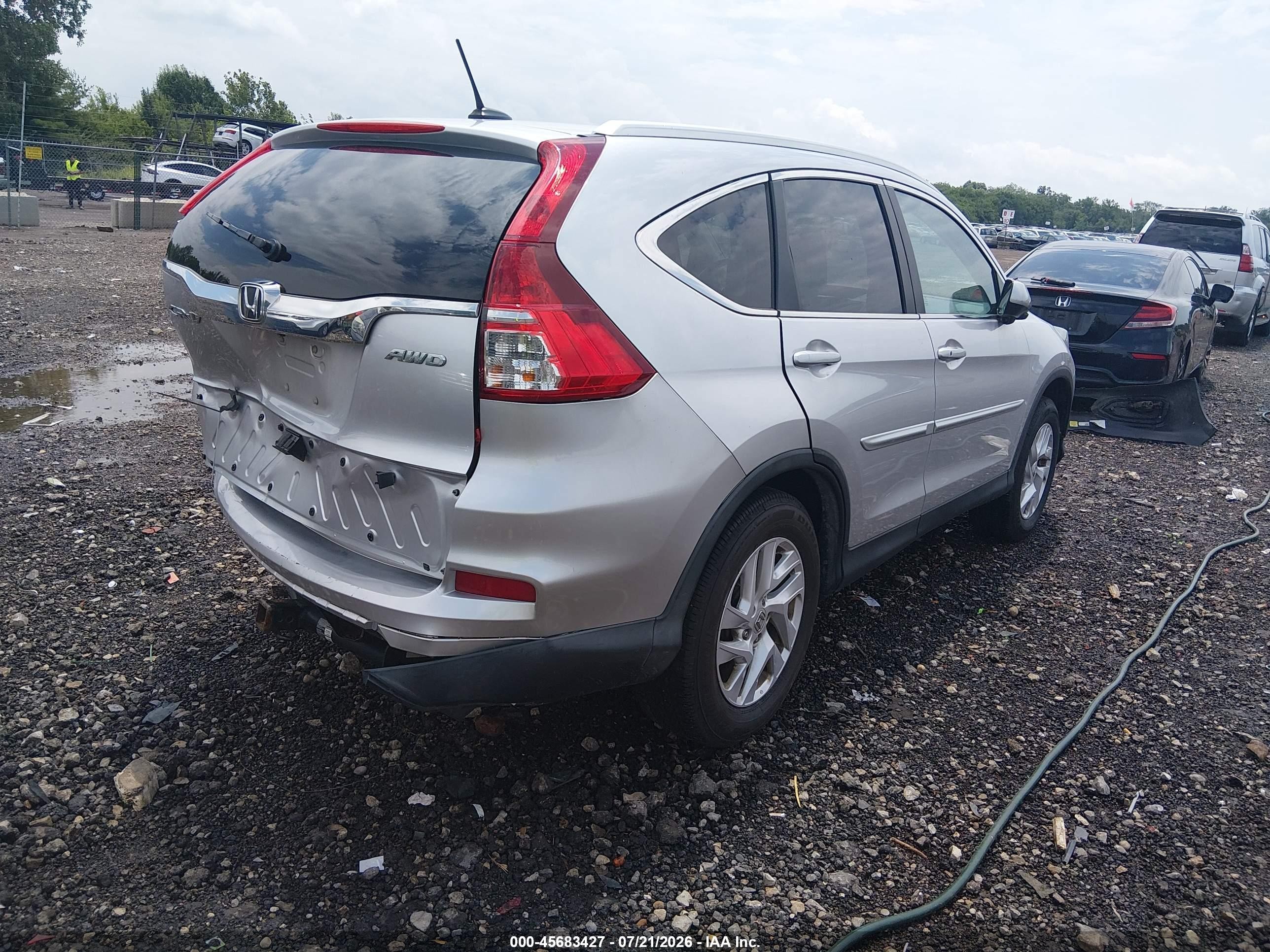 2015 Honda Cr-v Ex-l Silver vin: 2HKRM4H76FH667641