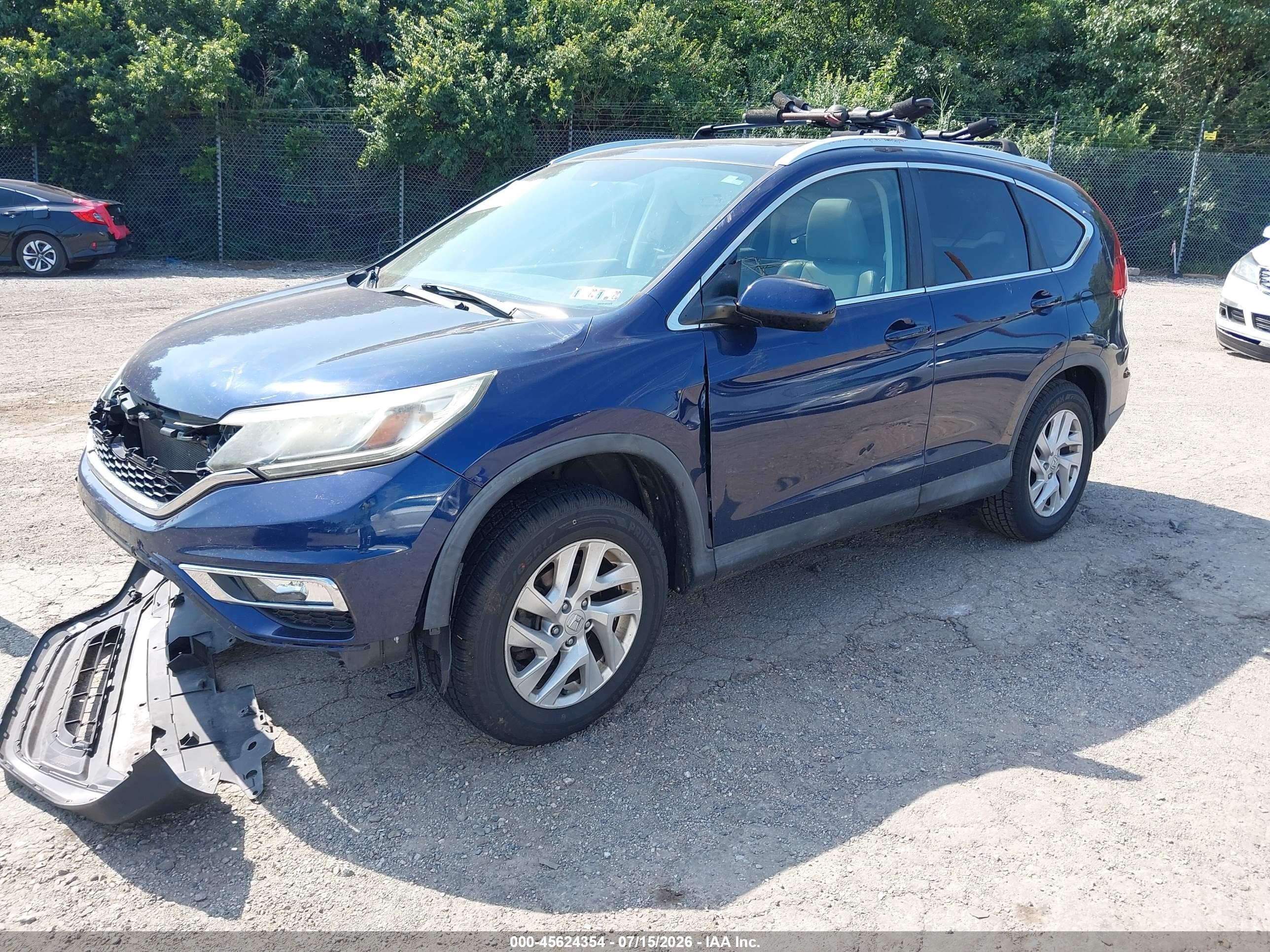 2015 Honda Cr-v Ex-l Blue vin: 2HKRM4H76FH701173