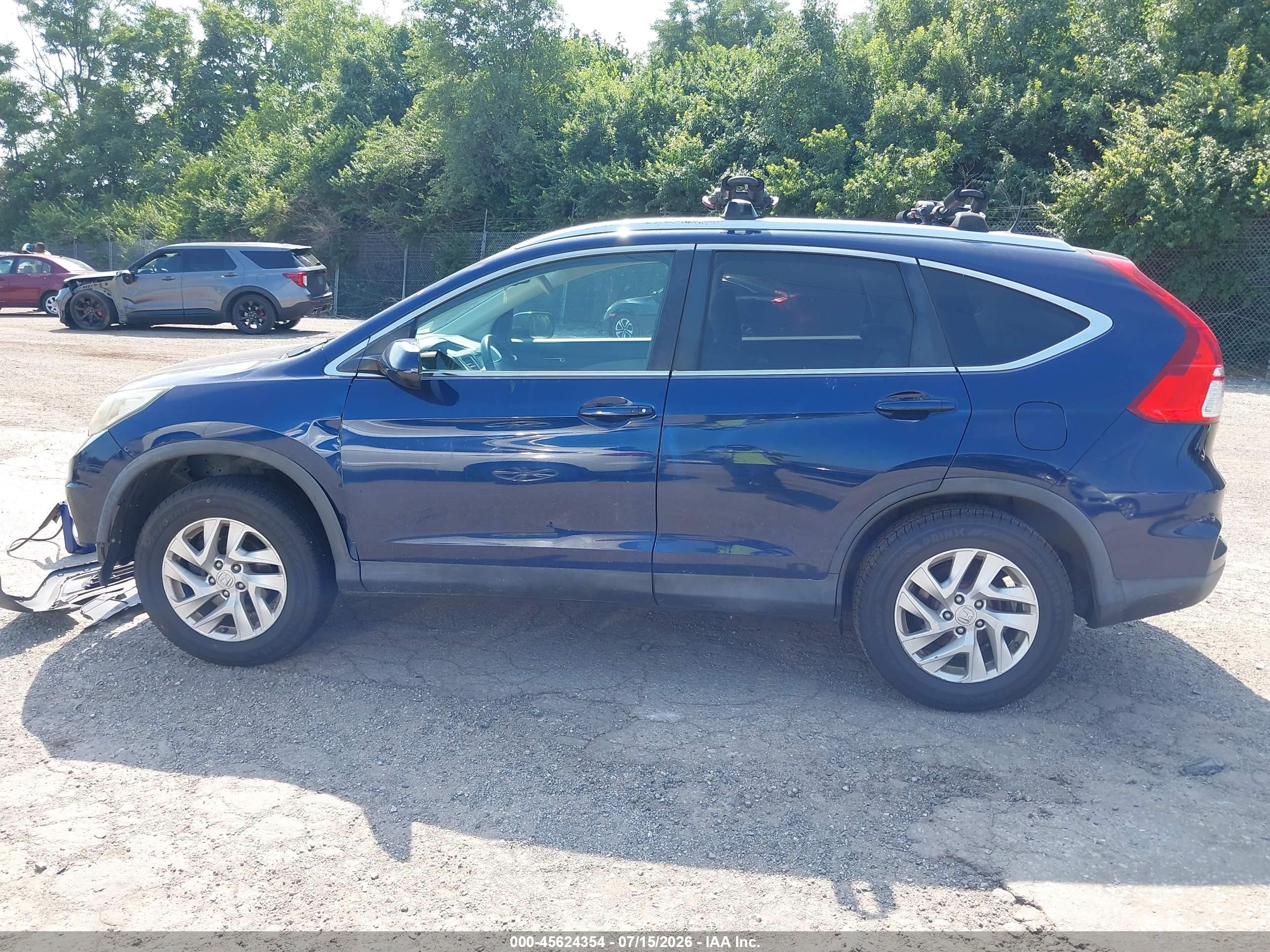 2015 Honda Cr-v Ex-l Blue vin: 2HKRM4H76FH701173