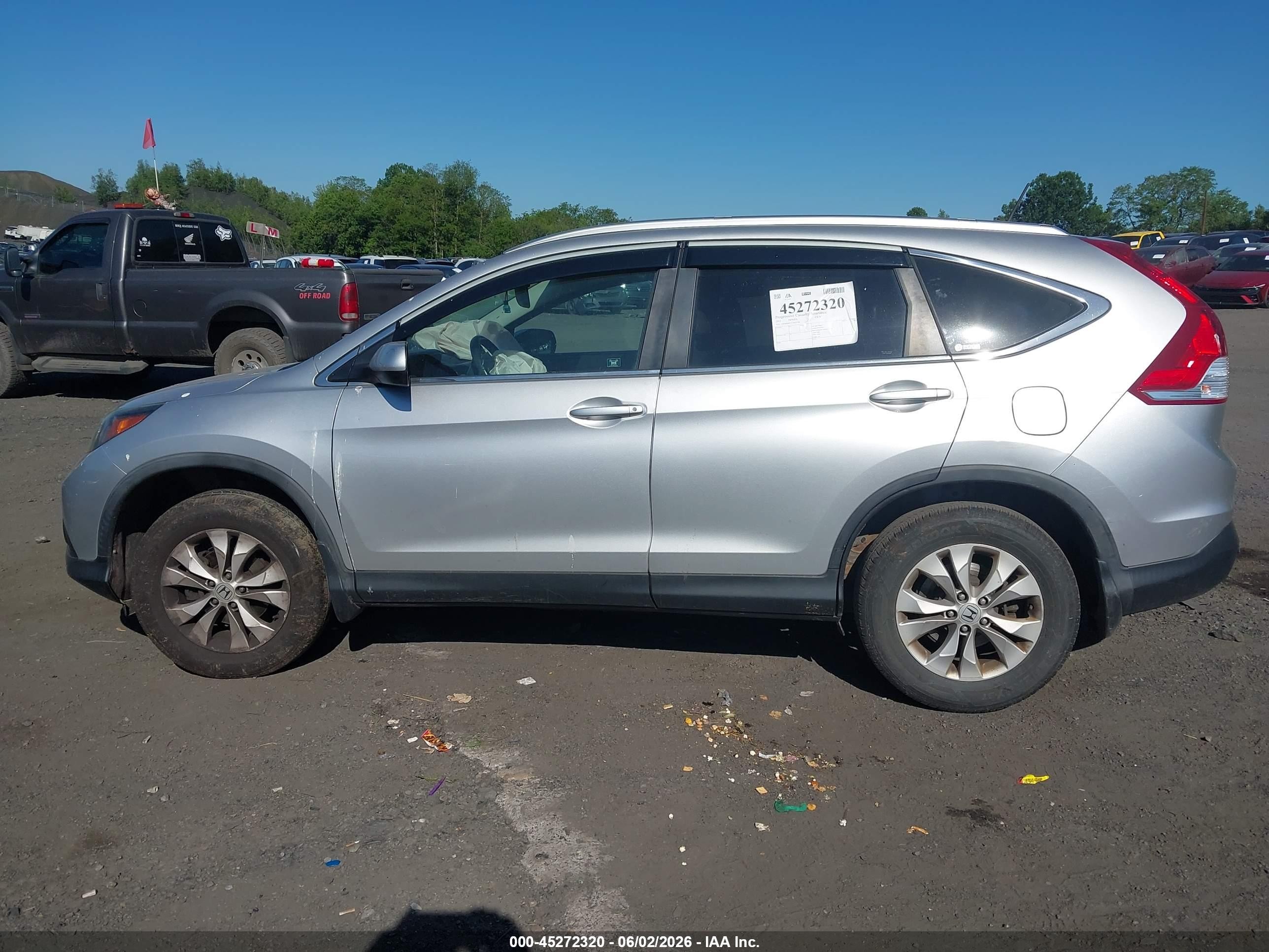 2012 Honda Cr-v Ex-l Silver vin: 2HKRM4H77CH624728