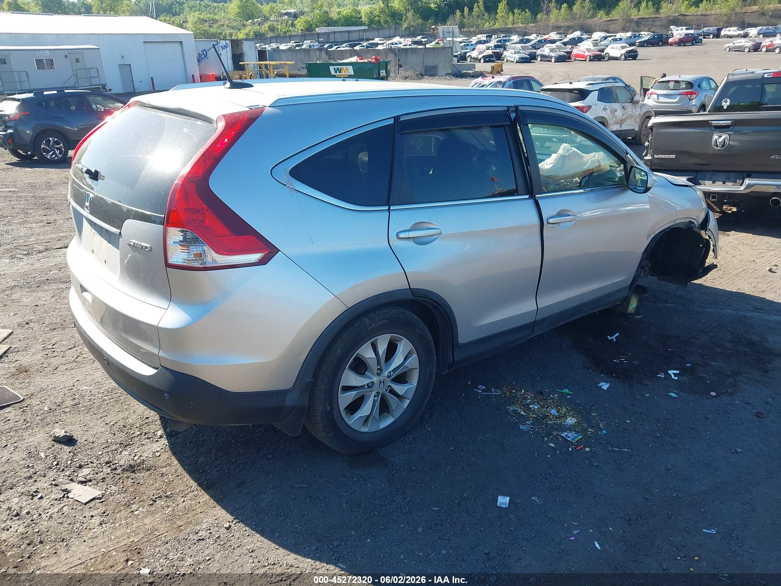 2012 Honda Cr-v Ex-l Silver vin: 2HKRM4H77CH624728