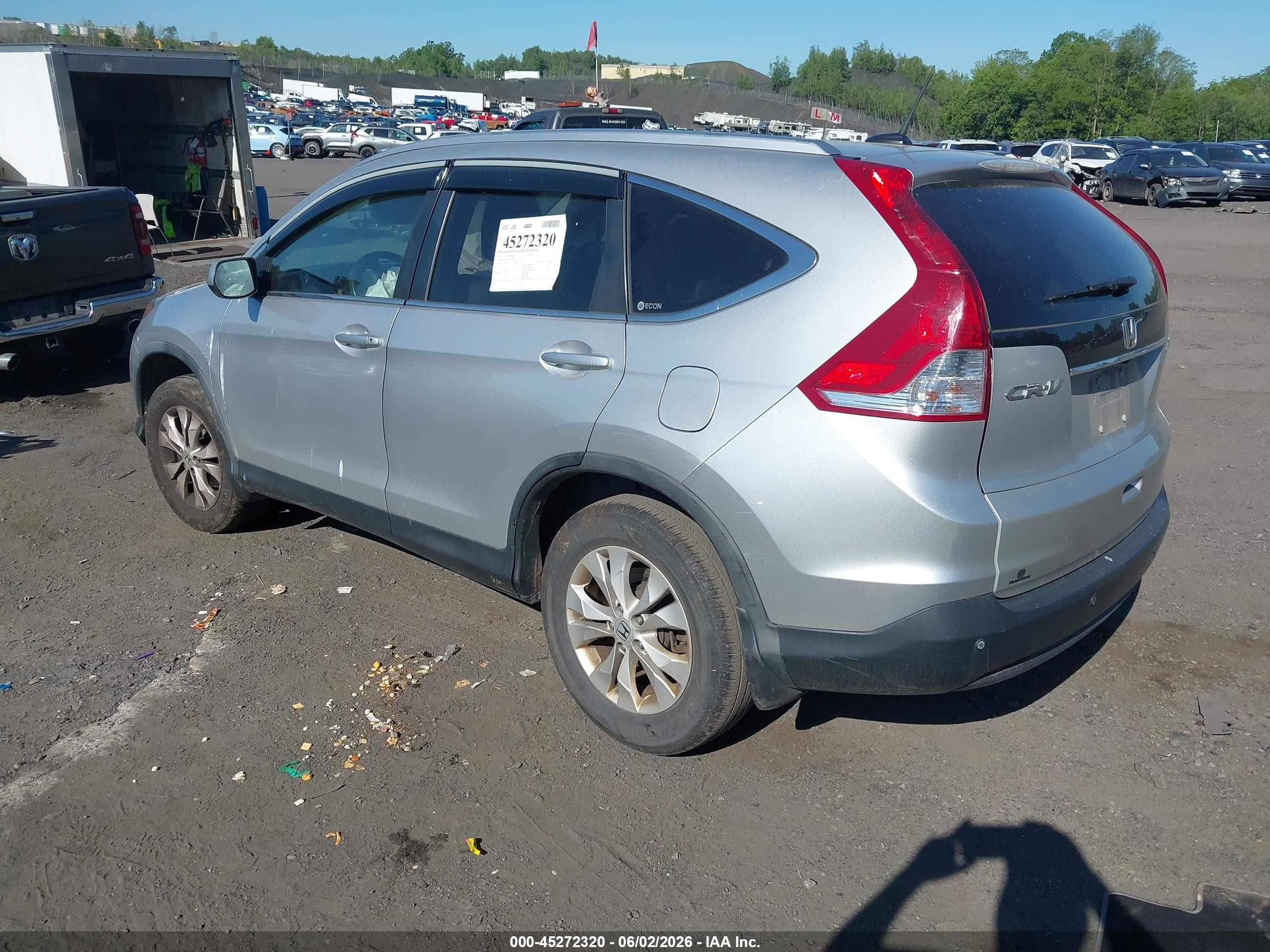 2012 Honda Cr-v Ex-l Silver vin: 2HKRM4H77CH624728