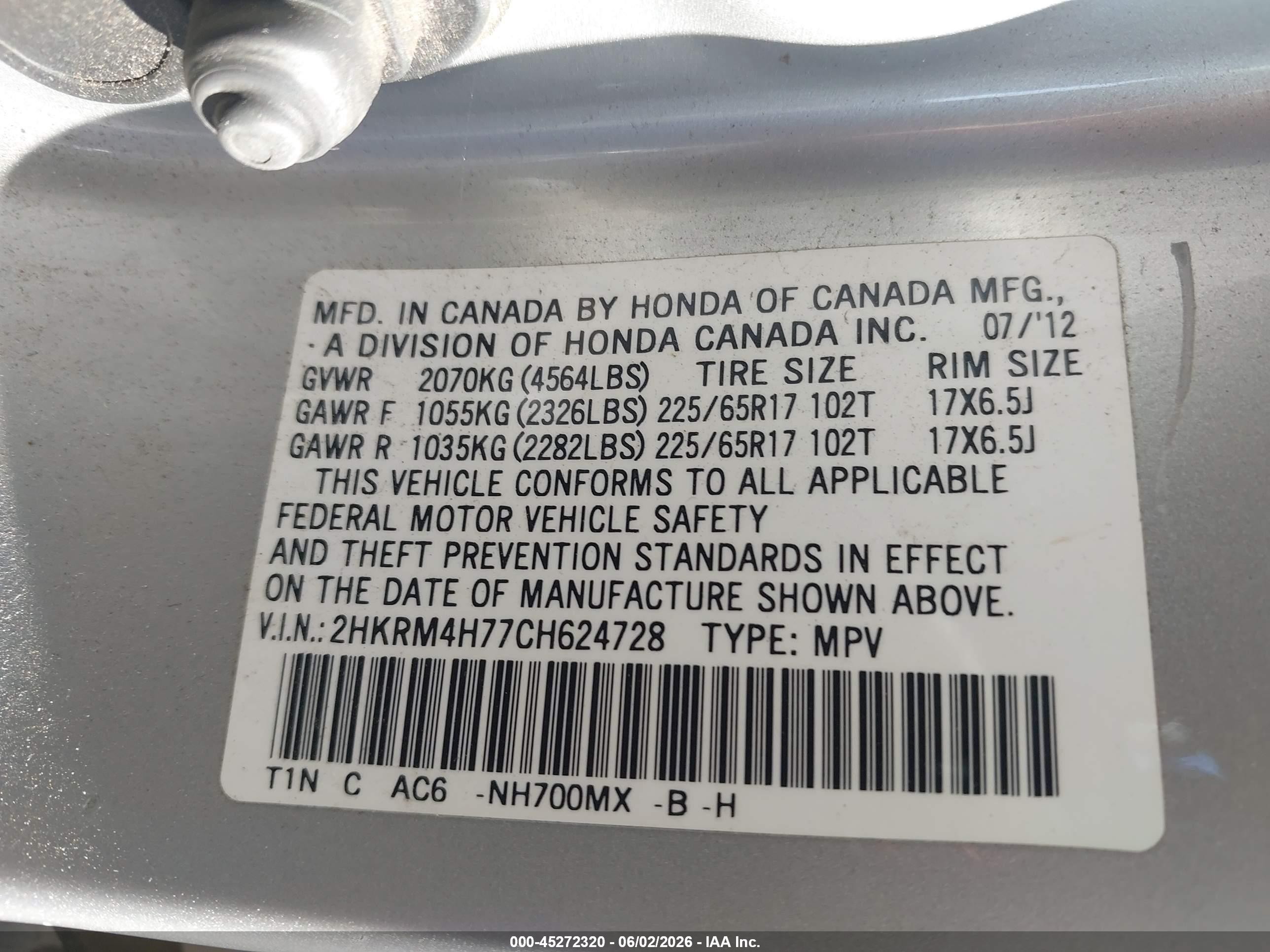 2012 Honda Cr-v Ex-l Silver vin: 2HKRM4H77CH624728