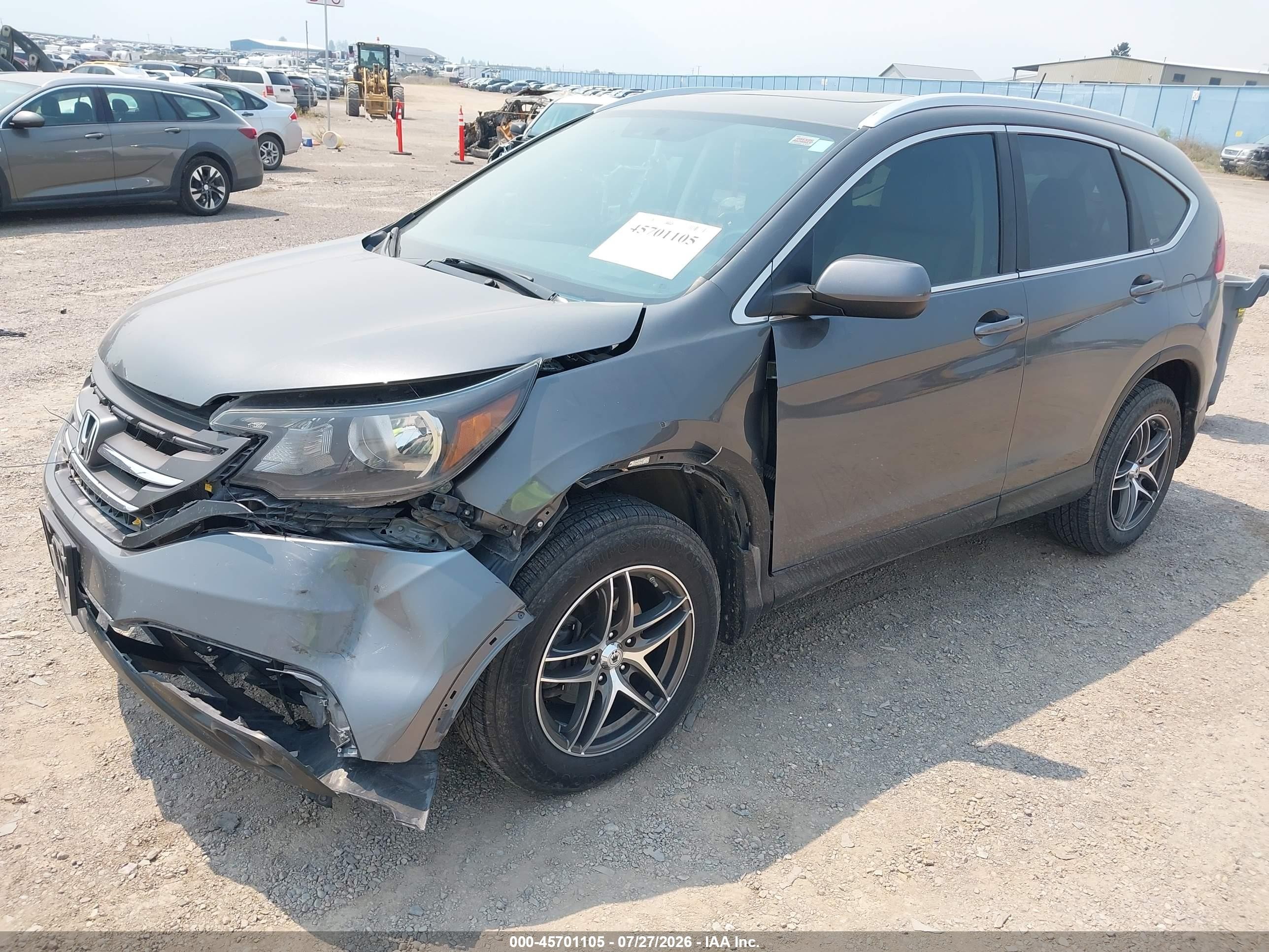 2012 Honda Cr-v Ex-l Gray vin: 2HKRM4H77CH626639