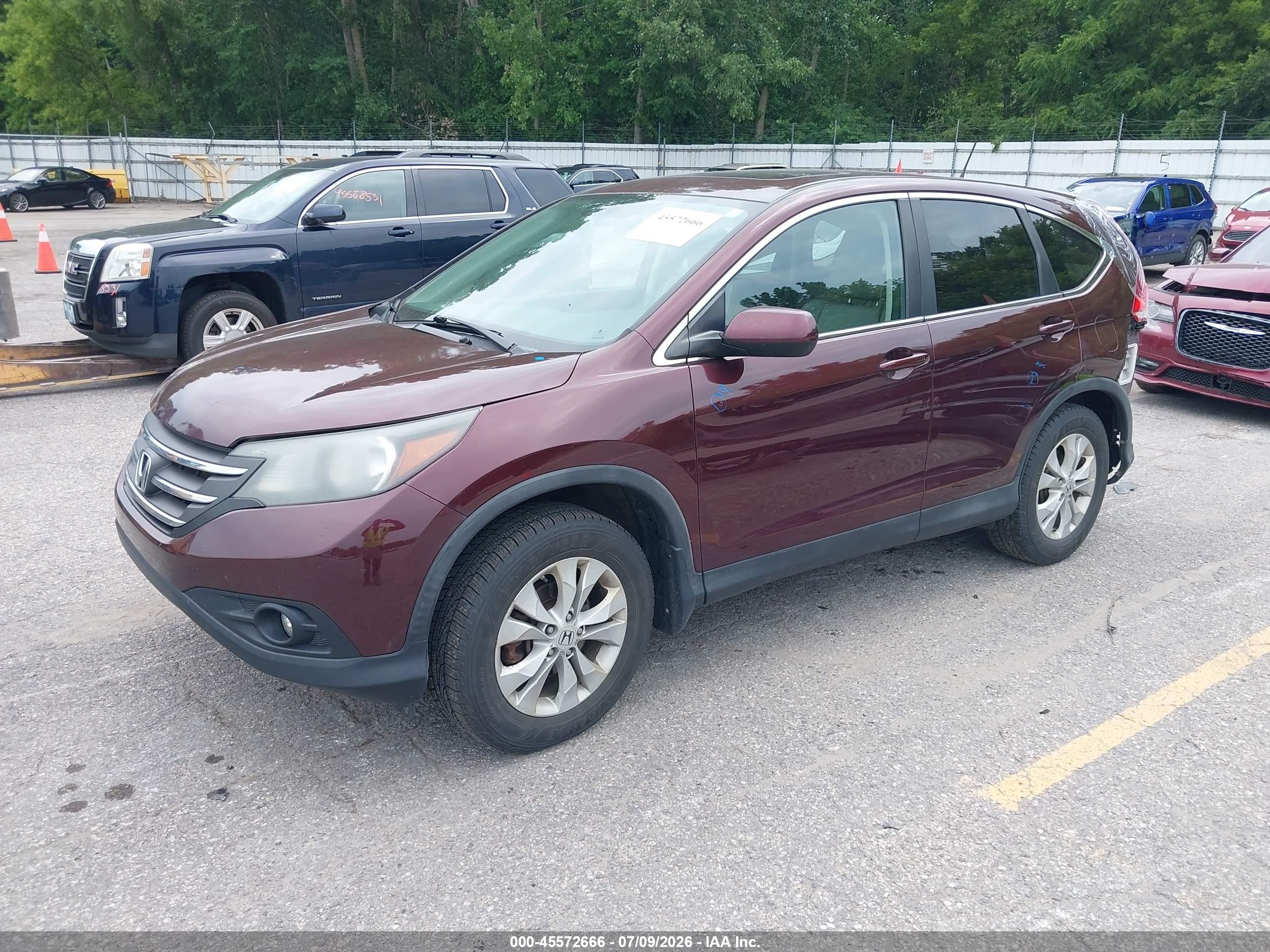 2013 Honda Cr-v Ex-l Maroon vin: 2HKRM4H77DH102313